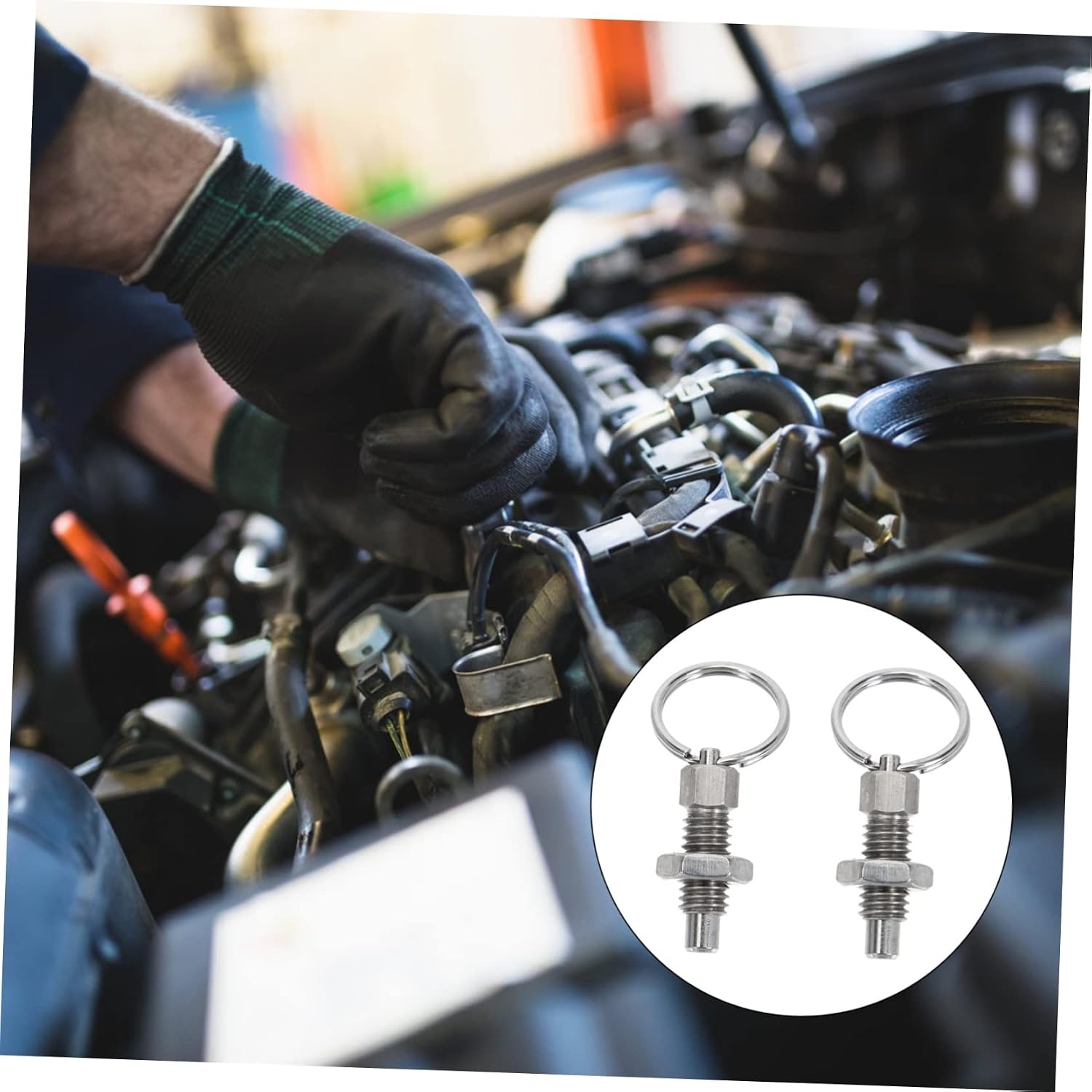 LIFKOME 2pcs Pulls Ring Spring Plunger Knob Plunger Stainless Steel Indexing Pins for Car Machine