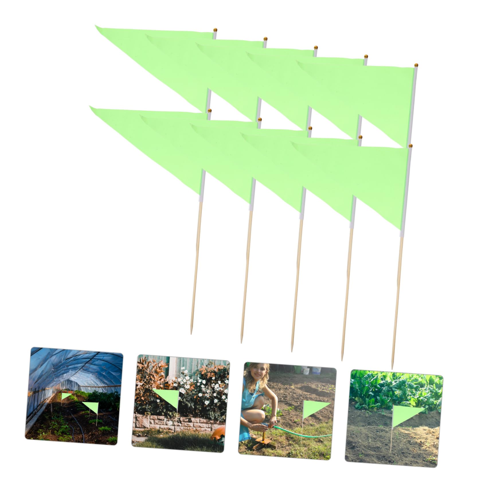Yardwe 10 Bandierine Segnaimpianto Da Giardino | Paletti In Legno Con Bandiera Colorata Per Irrigazione, Sondaggi E Segnaletica | 30x21 Cm - 2