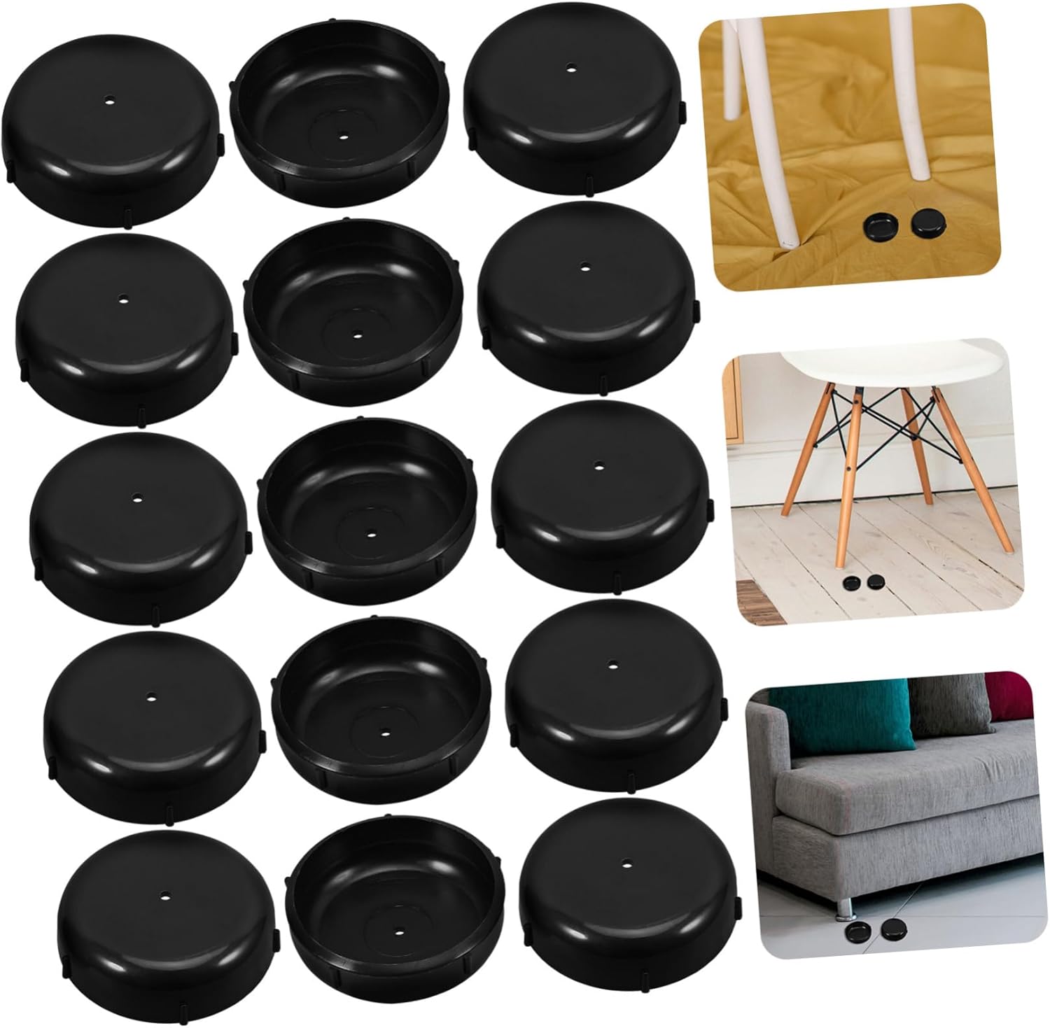 128pcs Furniture Caster Cups Non- Pads for Furniture Feet Plastic Protectors for Hardwood Floors and Carpets Easy to Install for Sofas Tables and Chairs