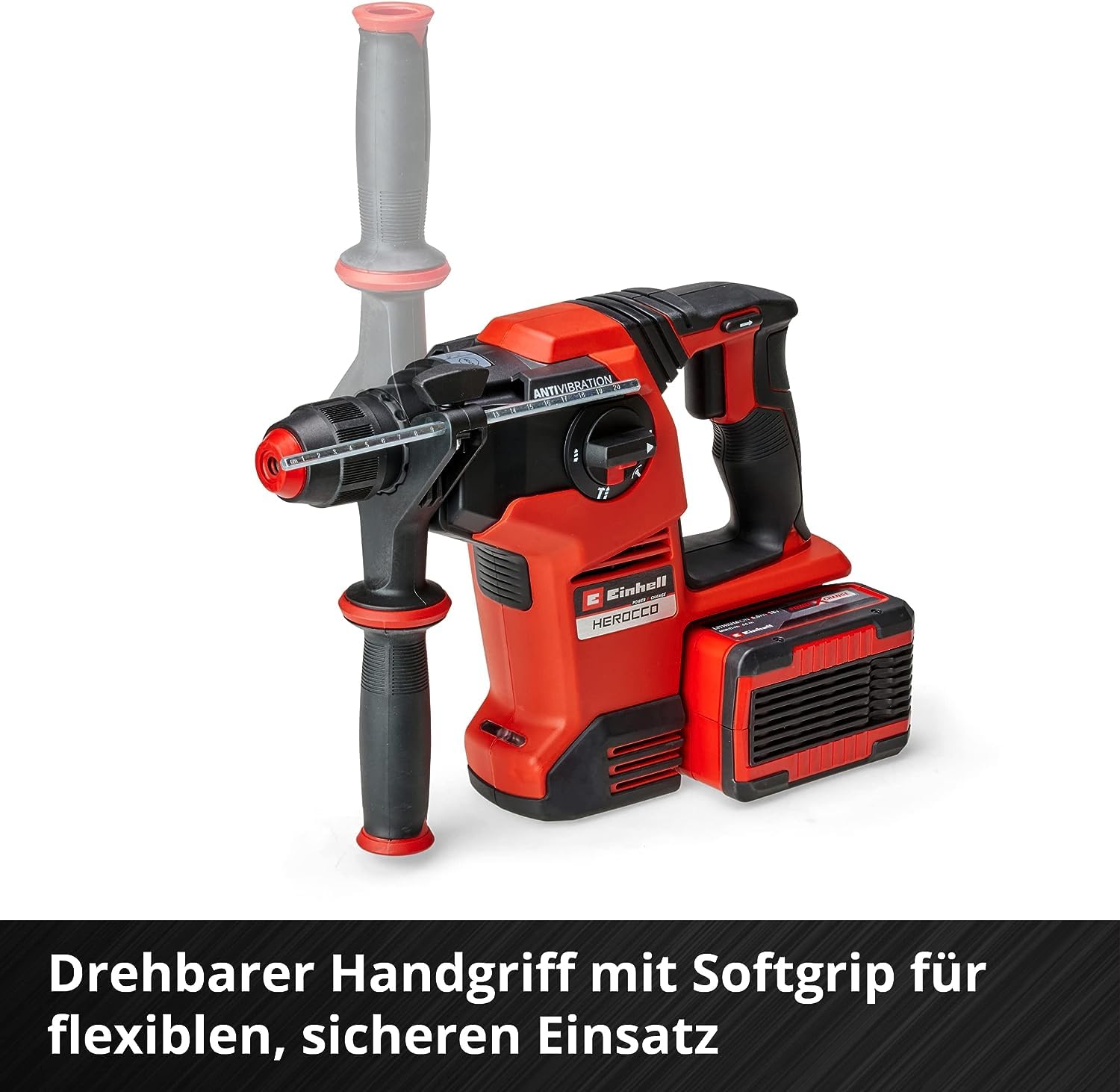 Einhell Akku-Bohrhammer Herocco 36/28 Power X-Change (Twin-Pack, Bohren/Hammerbohren/Meißeln mit/ohne Fixierung, 3.2 Joule, bürstenlos, SDS+, inkl. E-Box, ohne Akku/Ladegerät)