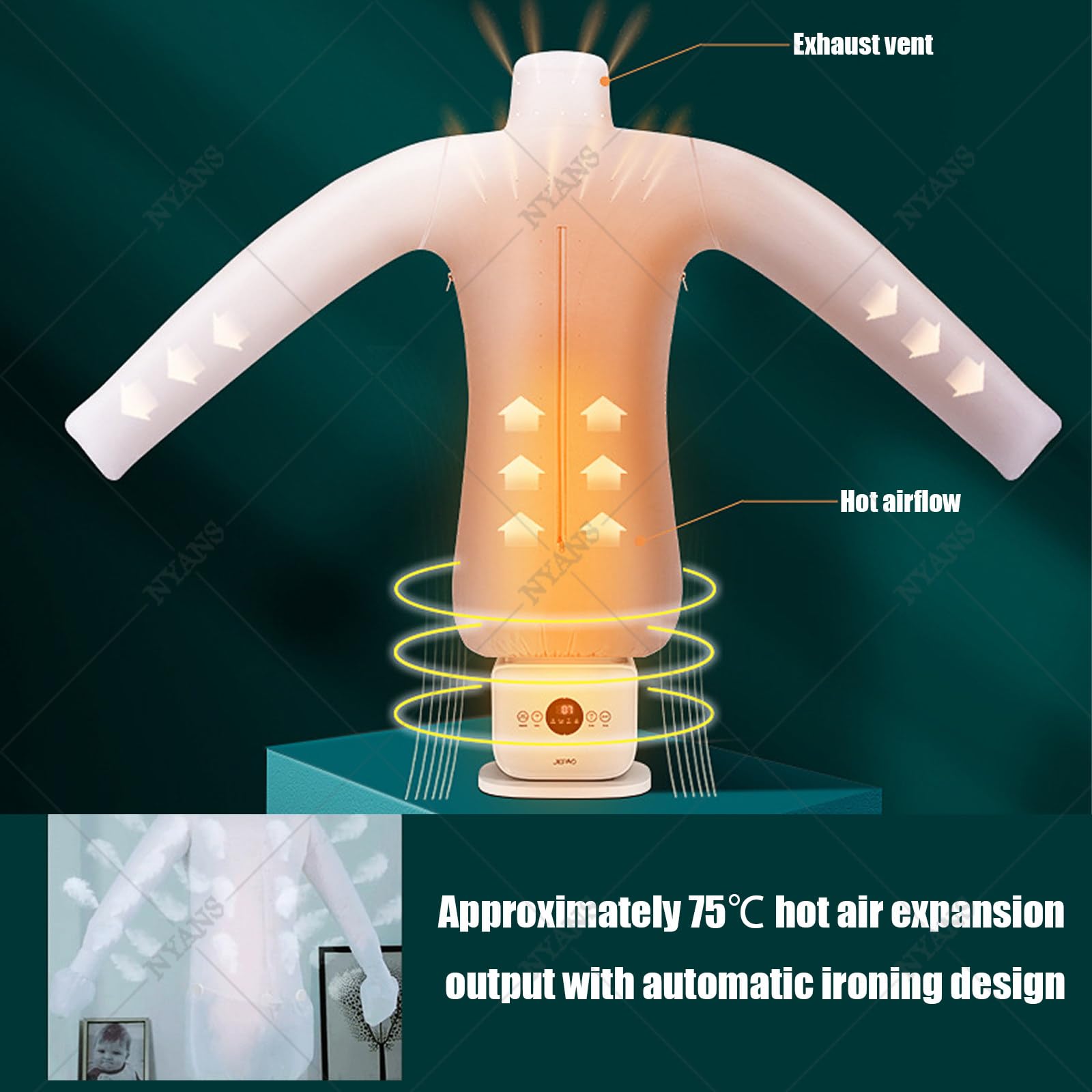 Automatyczna Suszarka i Żelazko Do Koszul, Manekin Do Prasowania w Wielu Rozmiarach, Łatwy Rysunek Koszul i Spodni, Temperatura Grzania 60-70°C D