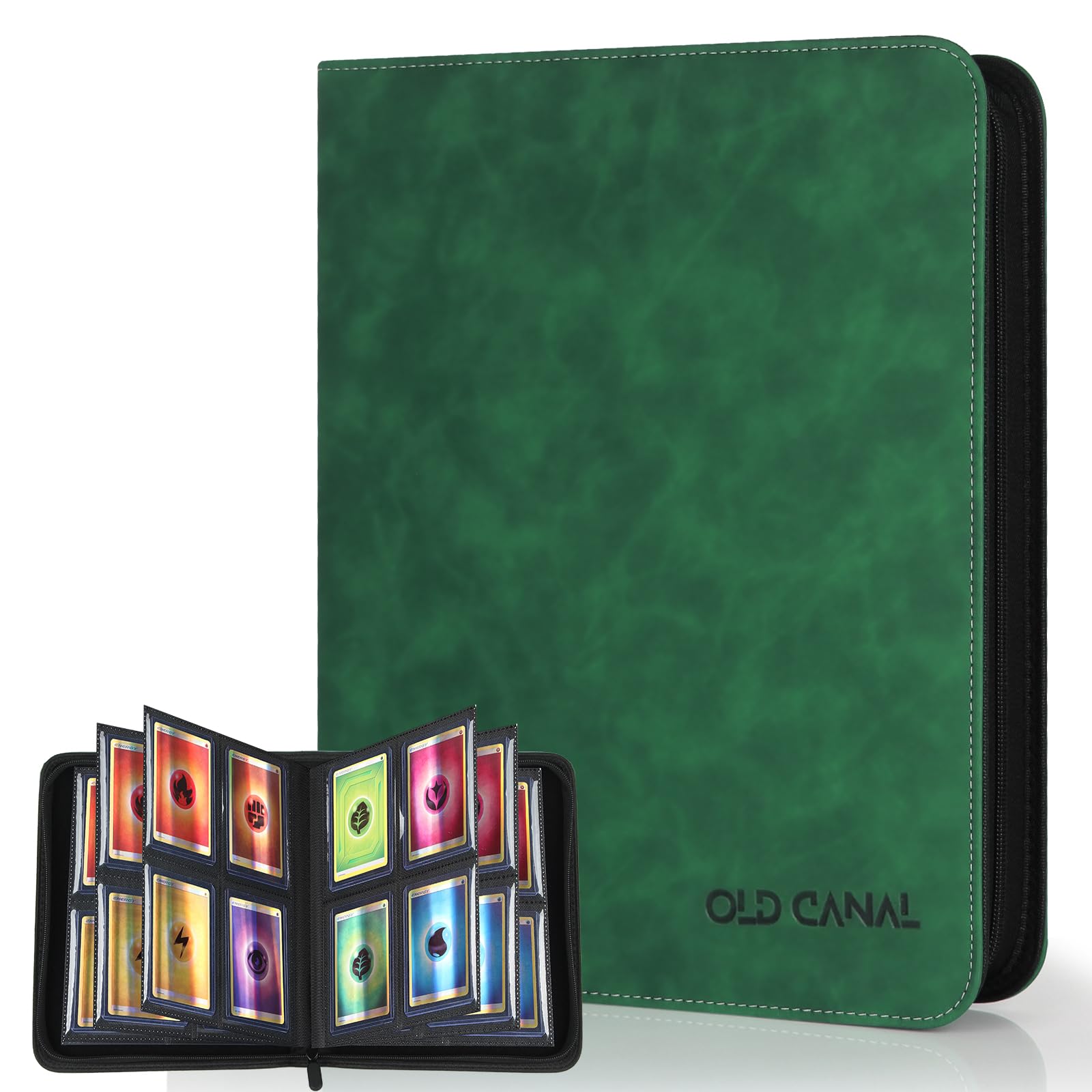 Old Canal Top Loader Binder, 4 Pockets Card Binder Holds 112 Top Loaders, Premium Trading Card Collection Holder, Top Loader Storage Album for TCG,