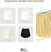 Vista 5 de Royal Designs Deep Empire - Pantalla plisada para lámpara, color beige, 6 x 12 x 9.25 pulgadas
