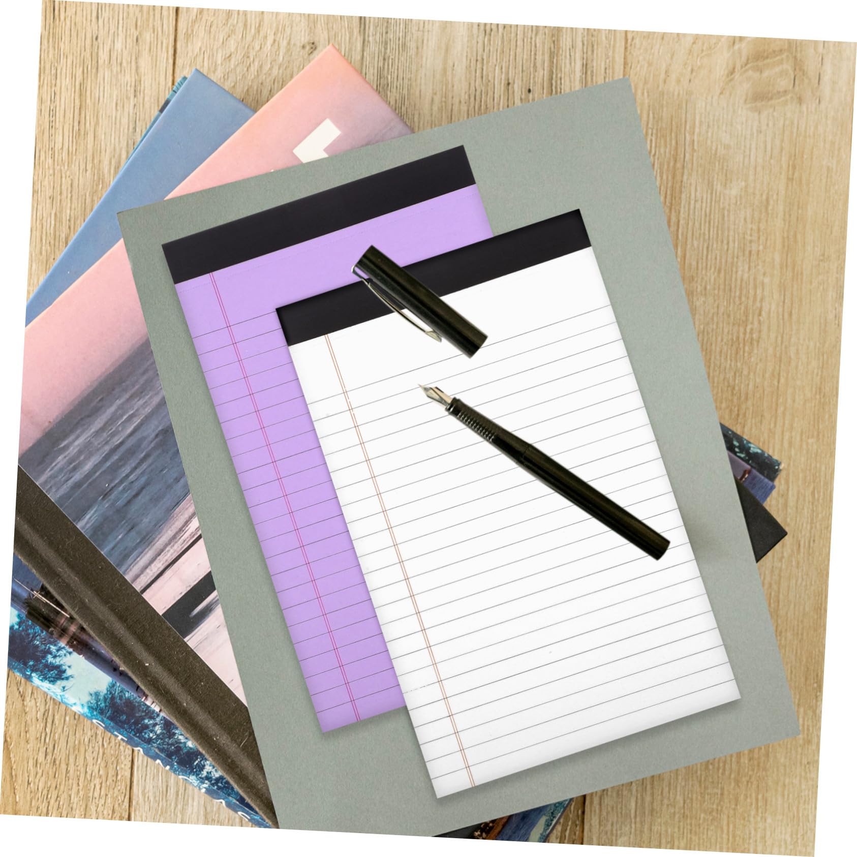 Kleine Notizblöcke 10 Stück-Pack A5 Papier, Linierte Schreibblöcke | Farbige Blätter, 50 Blatt Je Block, Punktiertes Design, Notebook Unterlage für Einschulung Feier