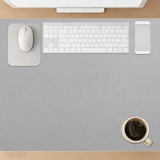 Vattentät Skrivbordsdyna 65 x 96 cm Vattentät Halkfri Laptop Skrivbordsmatta Multifunktionell för Dator, Kontorsskrivbordsdyna, Tangentbordsmus, Grå