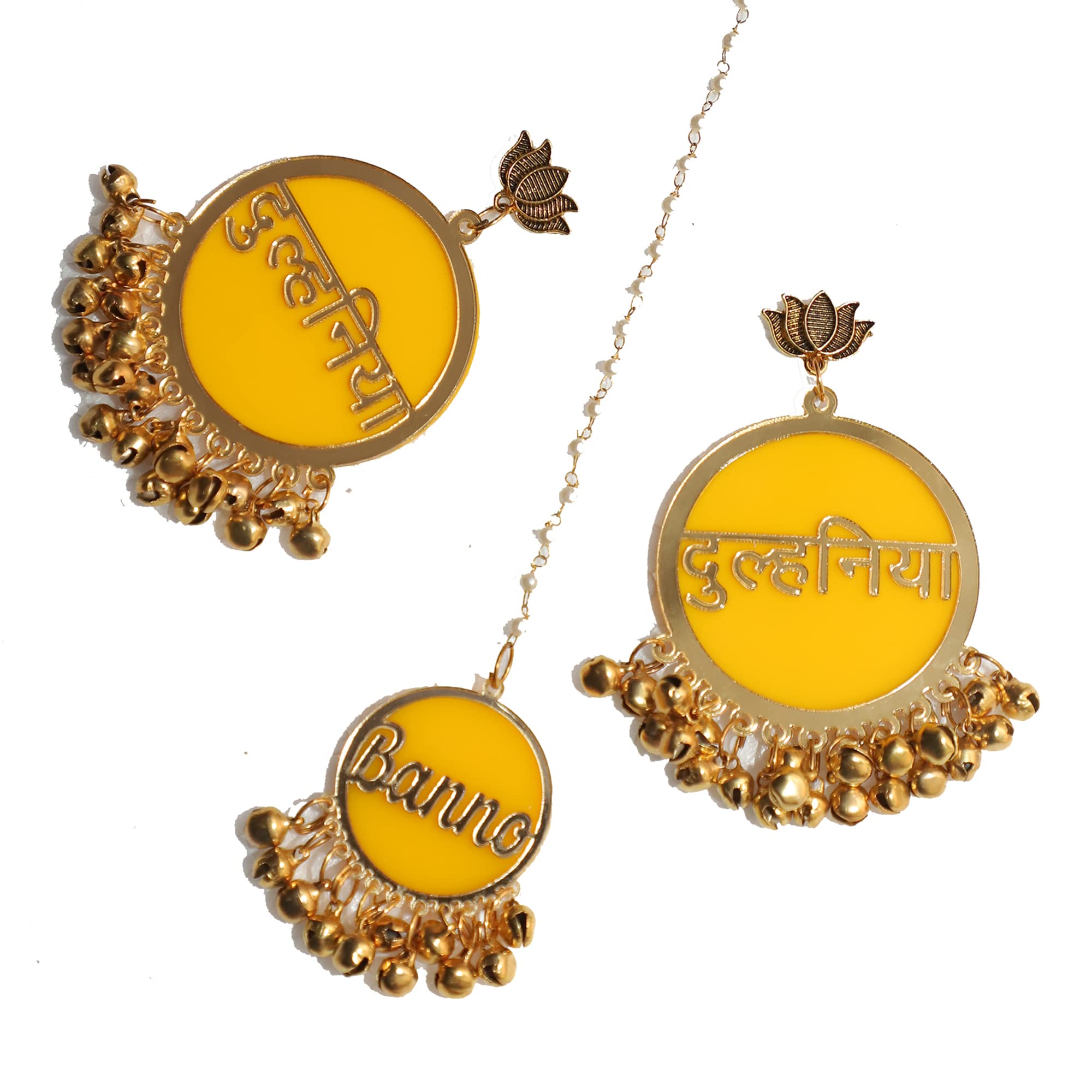 RN Collection Acrylic Dulhaniya Earrings with Tika For Women & Girls. (Yellow & Gold) (B09JDW193J) Amazon Price History, Amazon Price Tracker