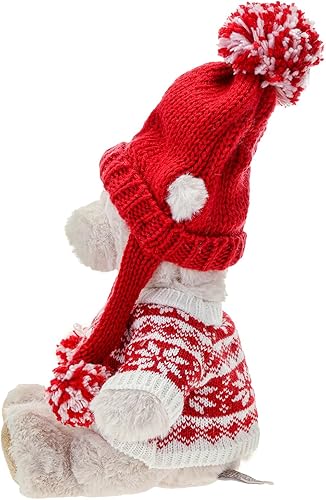 Miniatura 3 de Oso de peluche de Navidad de peluche, juguetes suaves, muñecas de peluche, los mejores regalos de 10 pulgadas (marrón)