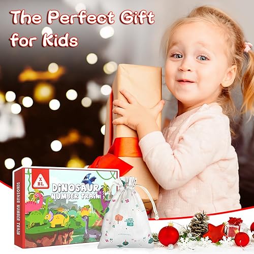 Miniatura 7 de Juguetes para niños de 1, 2, 3 años, regalo de cumpleaños, juego de tren de madera, juguetes de dinosaurio para niños de 2 a 4 años, juguetes