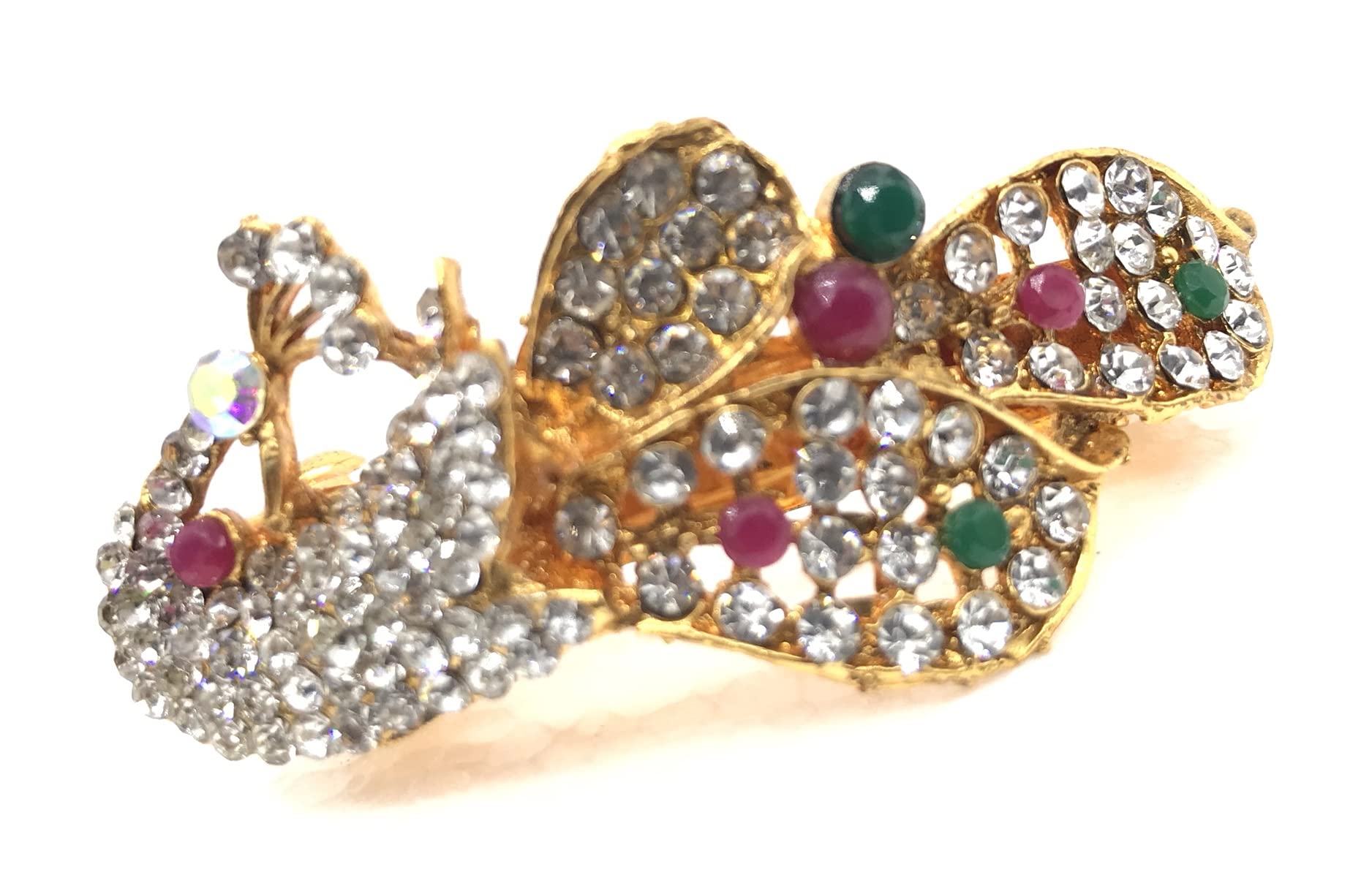 SriShopify handicraft Peacock Designer jewellery hair clip women hair accessories clips trendy hair clips Studded Hair Pin Stone for Women & Girls Hair Clip floral design back pin clips style (B095CFL1HG) Amazon Price History, Amazon Price Tracker