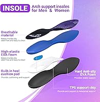 Vista 7 de DARLIS Heavy Duty Support Pain Relief Insoles, 220+ lbs Plantar Fasciitis Arch Support Inserts for High Arch, Flat Feet, Heel Pain, Orthopedic Work