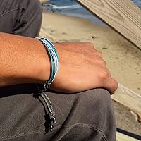 Vista 38 de Colorful Bracelet for Men and Women with Hematite Stones: Handmade Designer Adjustable Multistrand String Knotted Macrame Friendship Bracelet