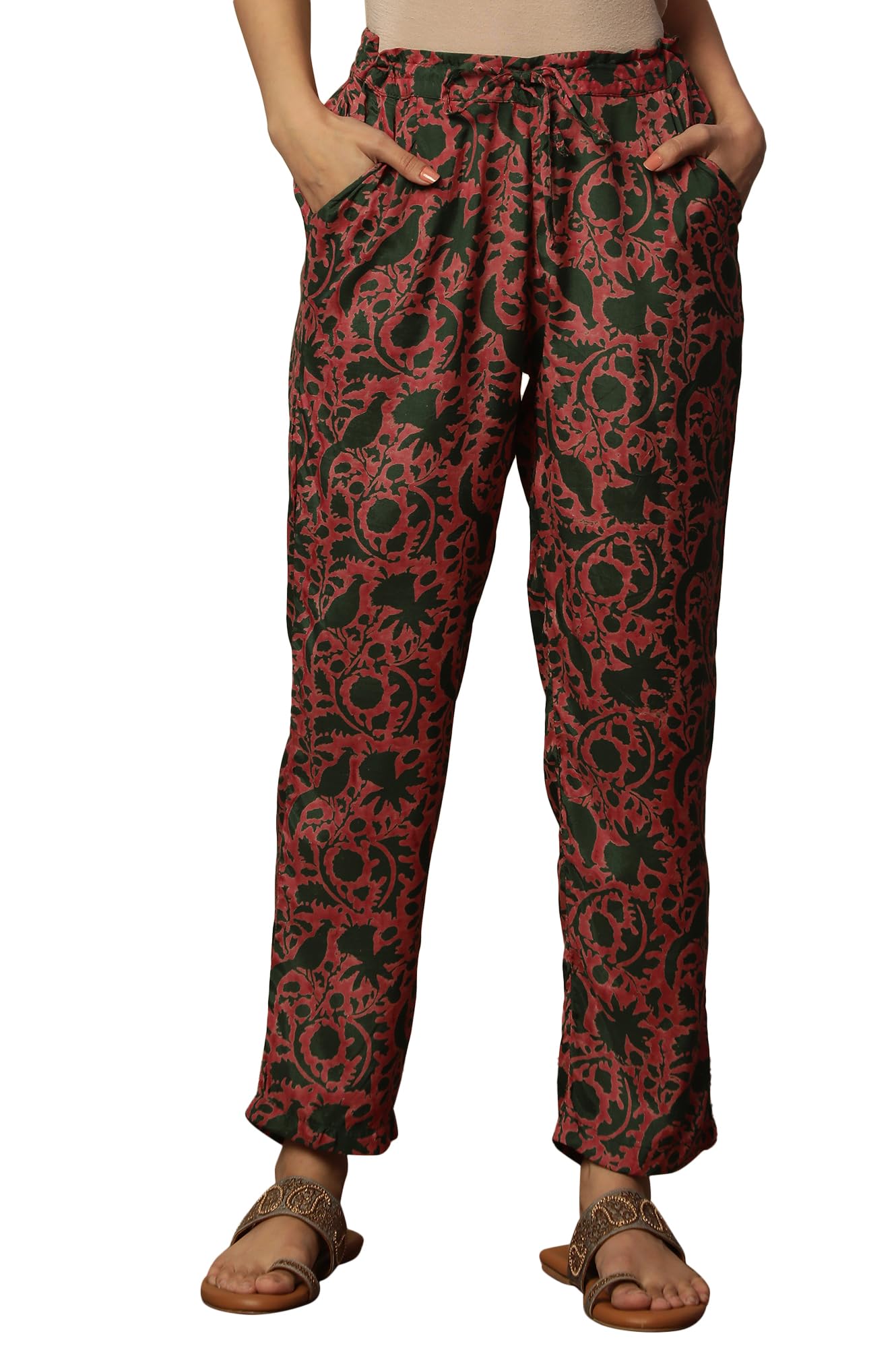w for woman Women's High Rise Folksong Strechable Straight Pants | Trousers-picture-38