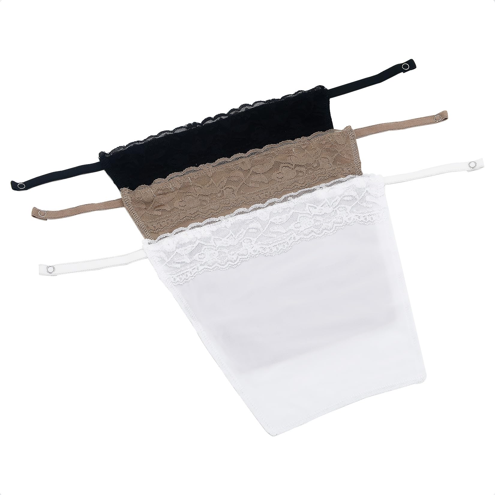 Clip On Mock Camisoles Set of 3 Modesty Panel Adjust Clip