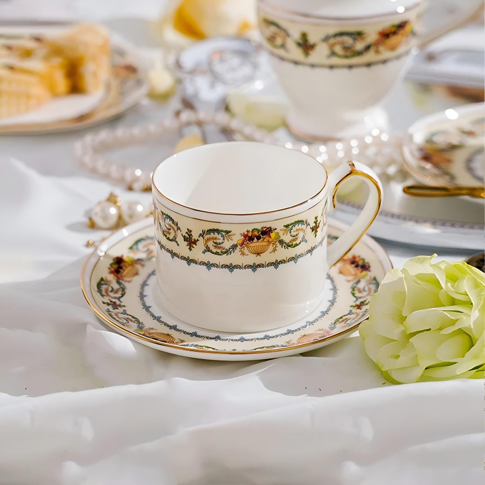 Amazon.com | Aynsley Banquet Fine Bone China Tea Cup & Saucer 6.8