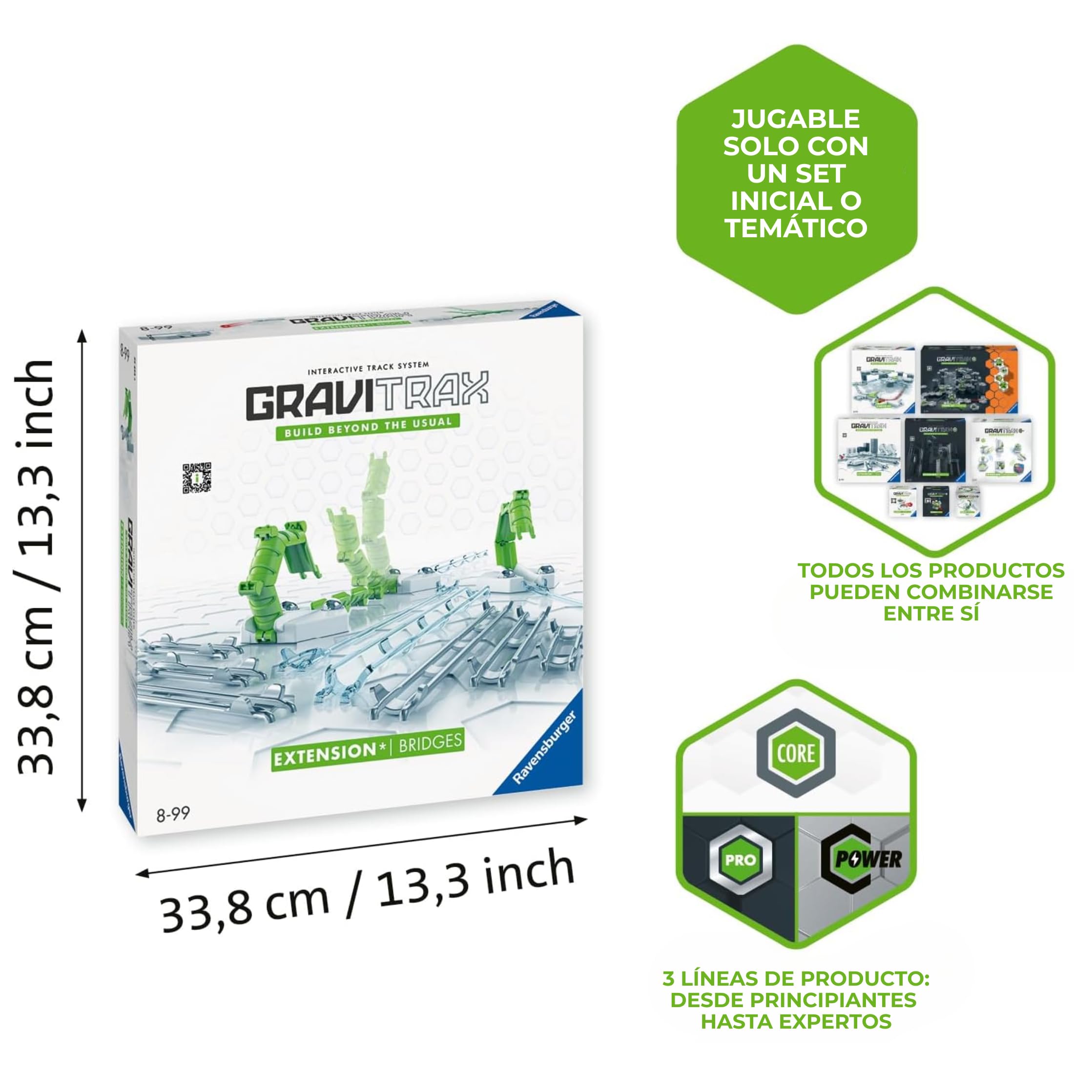Ravensburger - Gravitrax Bridges | Circuito Canicas Con 14 Piezas | Rompecabezas Niños Con Canicas | Juegos Para Niños De 8 Años | Juegos Mesa Compatibles Con Todos Los Gravitrax