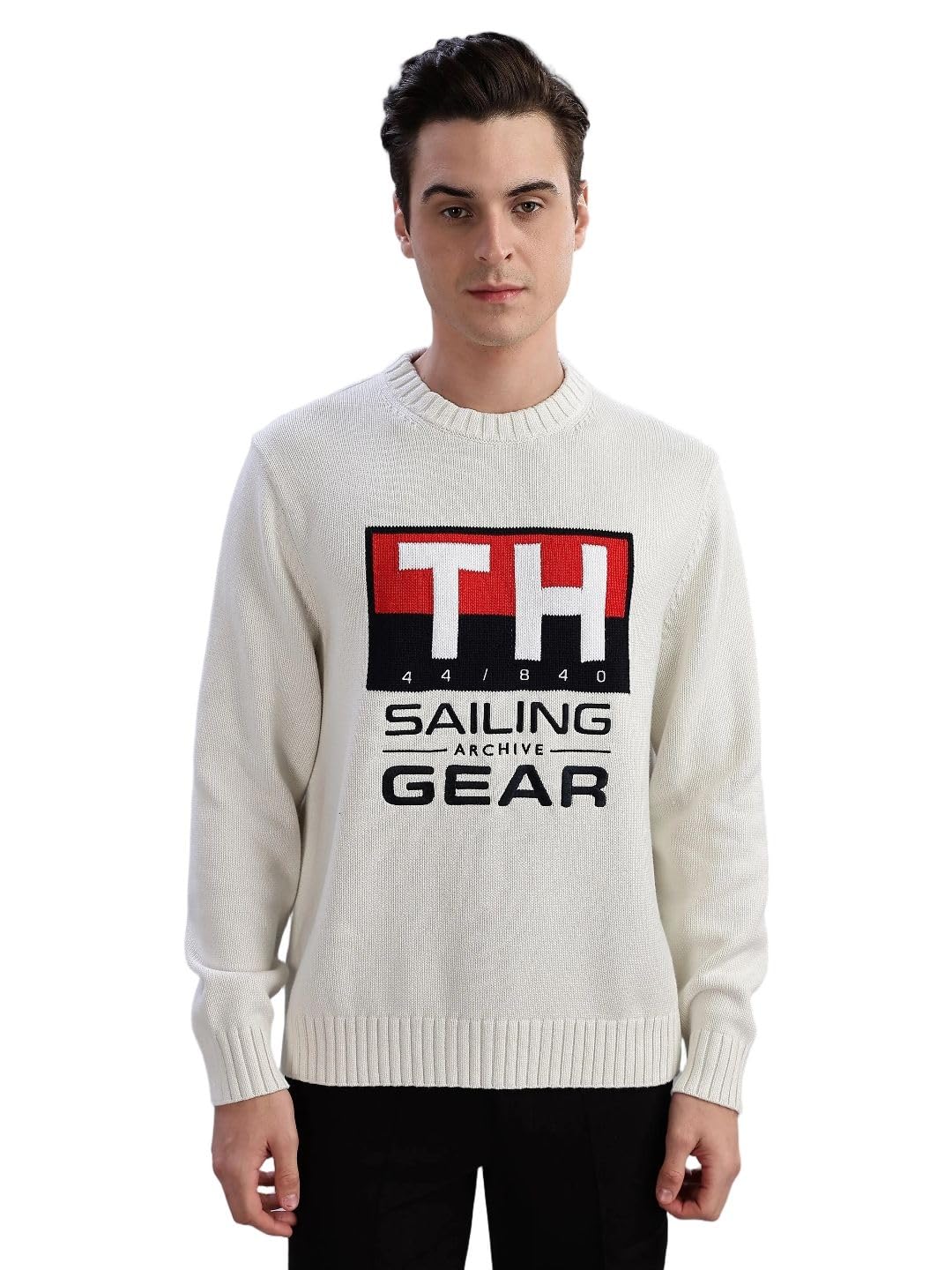 Printed Regular Fit Cotton Sweater-image-19