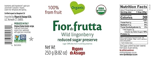 Miniatura 2 de Rigoni di Asiago Fiordifrutta Organic Fruit Spread, arándano rojo silvestre, 6 unidades