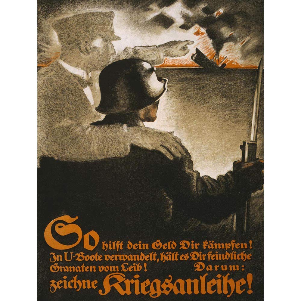Wee Blue Coo War Wwi Germany D Raiser Bond Soldier Uboat Art Print Poster Wall Decor 12X16 Inch