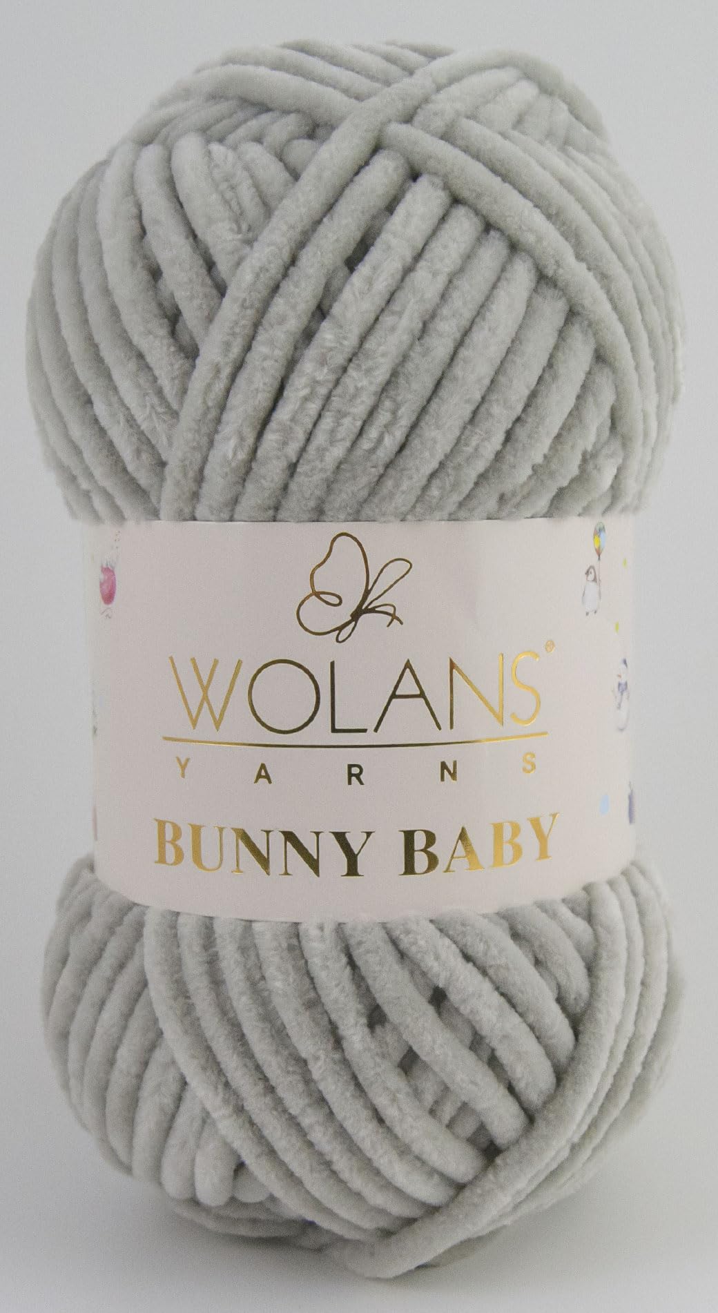 Wolans Bunny Baby Chenile Style Yarn Wool 72 Colours Available 100g Balls (Rock Grey Col 33)
