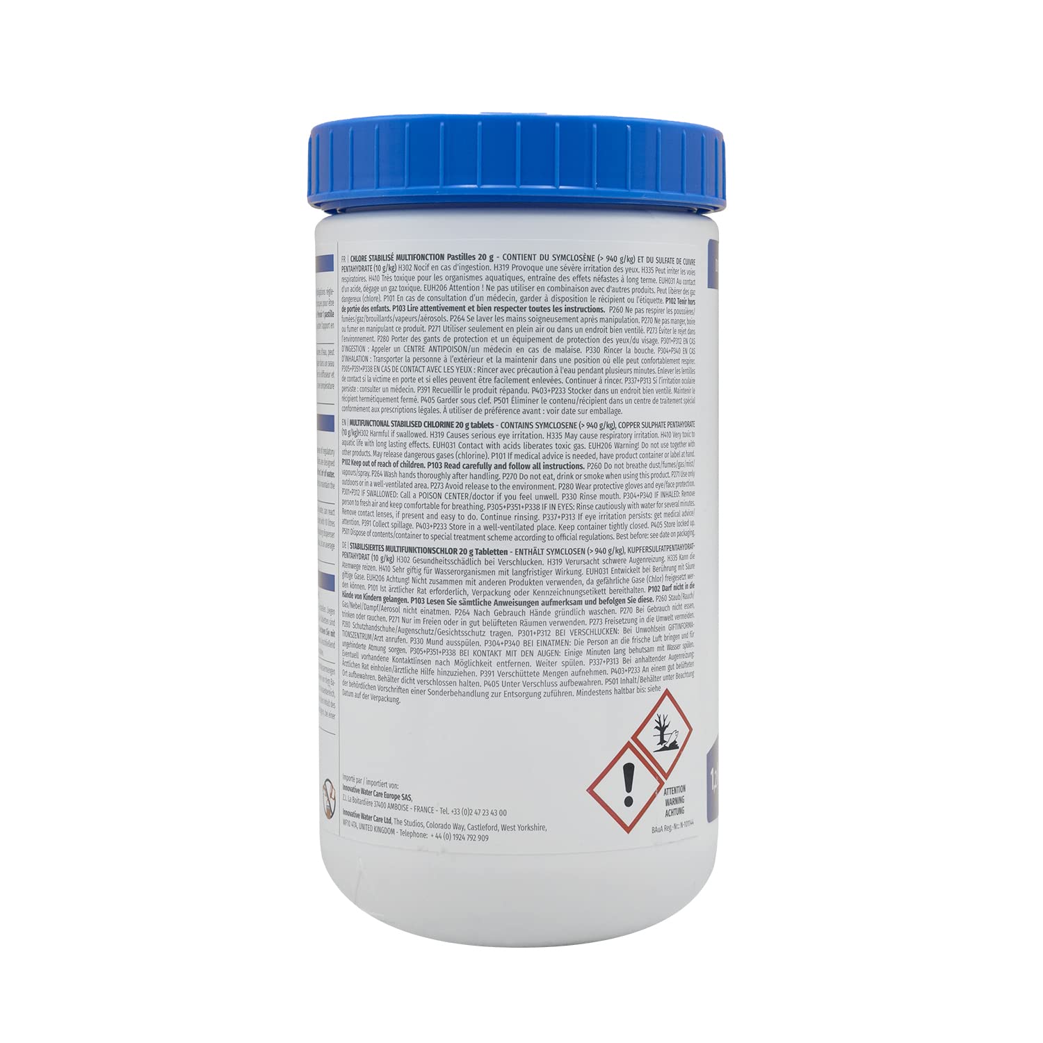 HTH Spa Chlore Multifonction REGULIER Pastilles 20g - 1,2kg | Chlore Stabilisé Multiaction - Désinfection Régulière Multifonction - Dissolution Lente + 10 Tests HPS OFFERTS 6 en 1