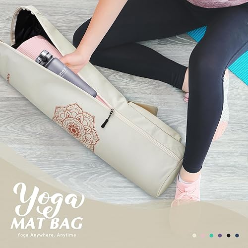 Miniatura 7 de Gonex Bolsa para esterilla de yoga, soporte para esterilla de yoga con cremallera completa, bolsa de transporte para mujeres y hombres con 2