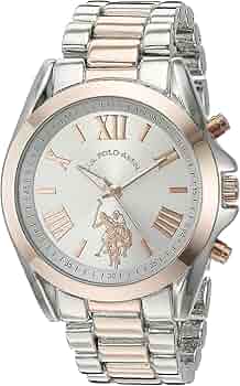 Amazon.com: U.S. Polo Assn. Women's Two-Tone Analog Watch – Silver