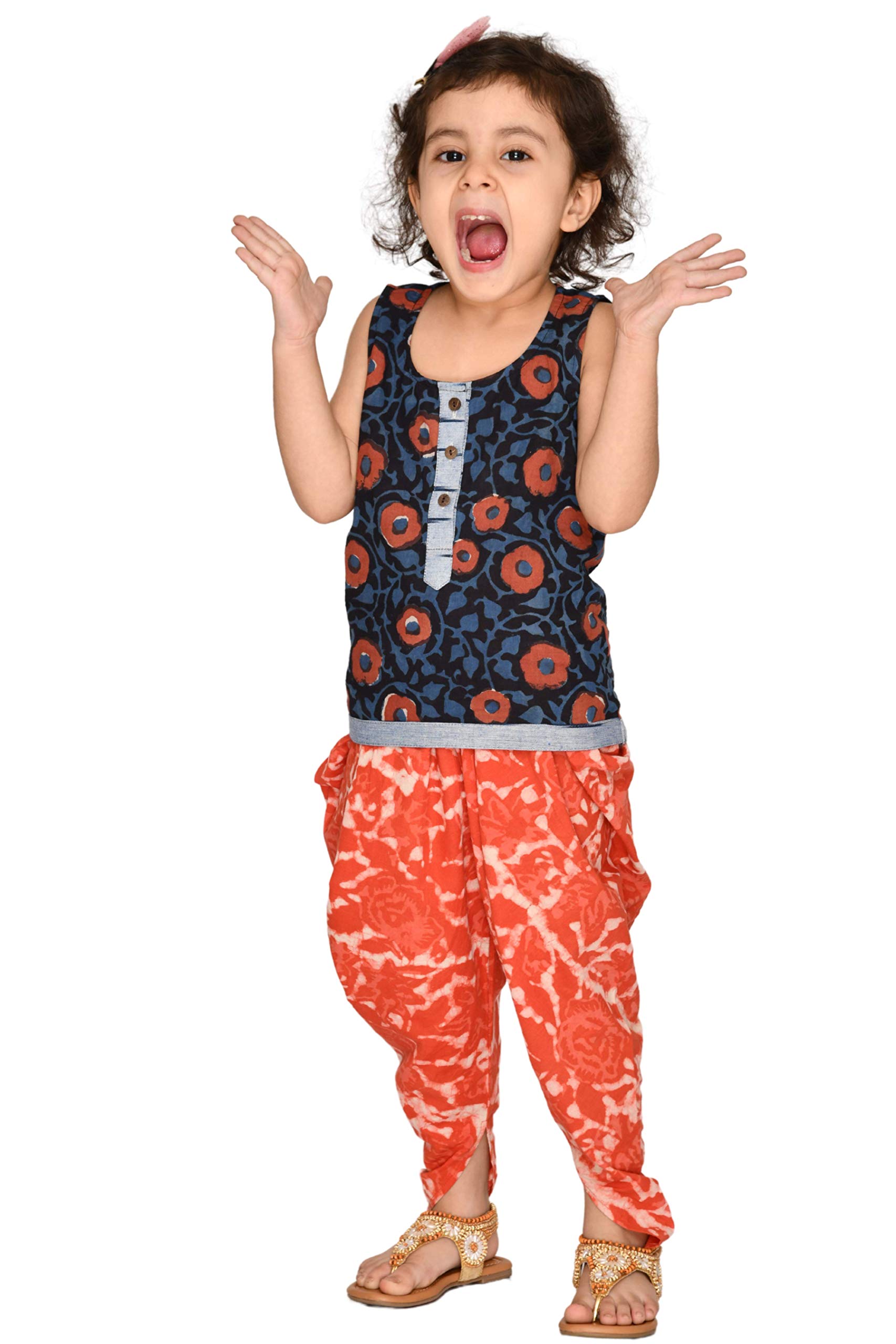 Baby Girls Dresses Cotton Clothes Top Pant Set 1 to 4 Years Beige Red Full Sleeves Camel Printed Birthday Party Outfits Kids Festval Wear