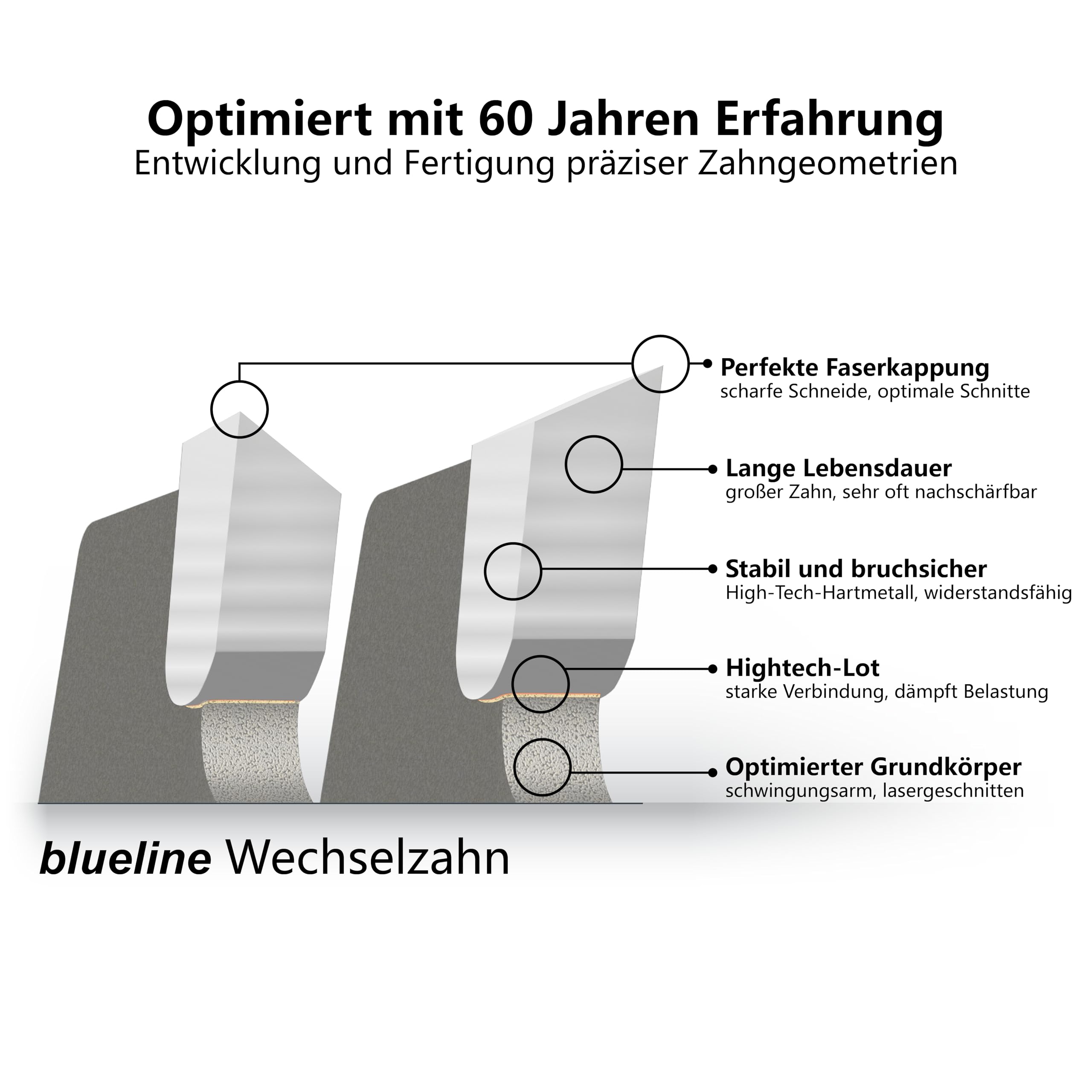 AKE blueline Kreissägeblatt | 300x30 Z96 Wechselzahn, Hartmetall | sehr feiner Schnitt | für Holz, Holzwerkstoff, Holzwerkstoff beschichtet | auf Formatkreissäge, Tischkreissäge