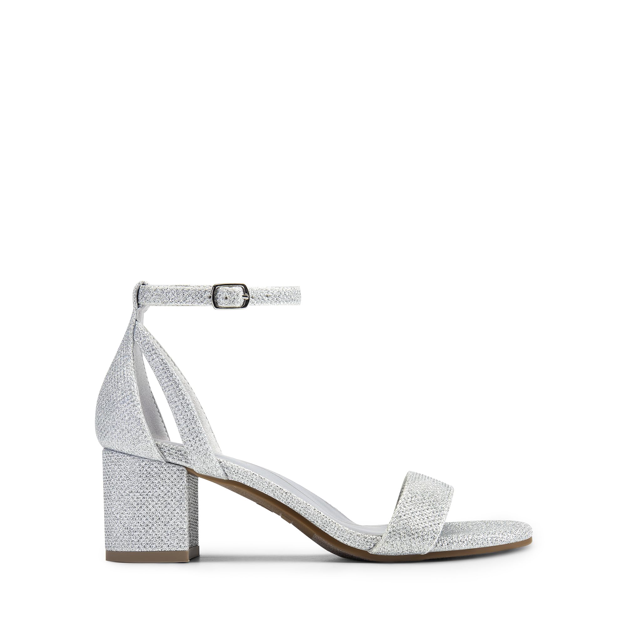 DREAM PAIRS Sandali con Tacco a Blocco e Cinturino alla Caviglia da Donna Eleganti Scarpe da Sposa e da Festa