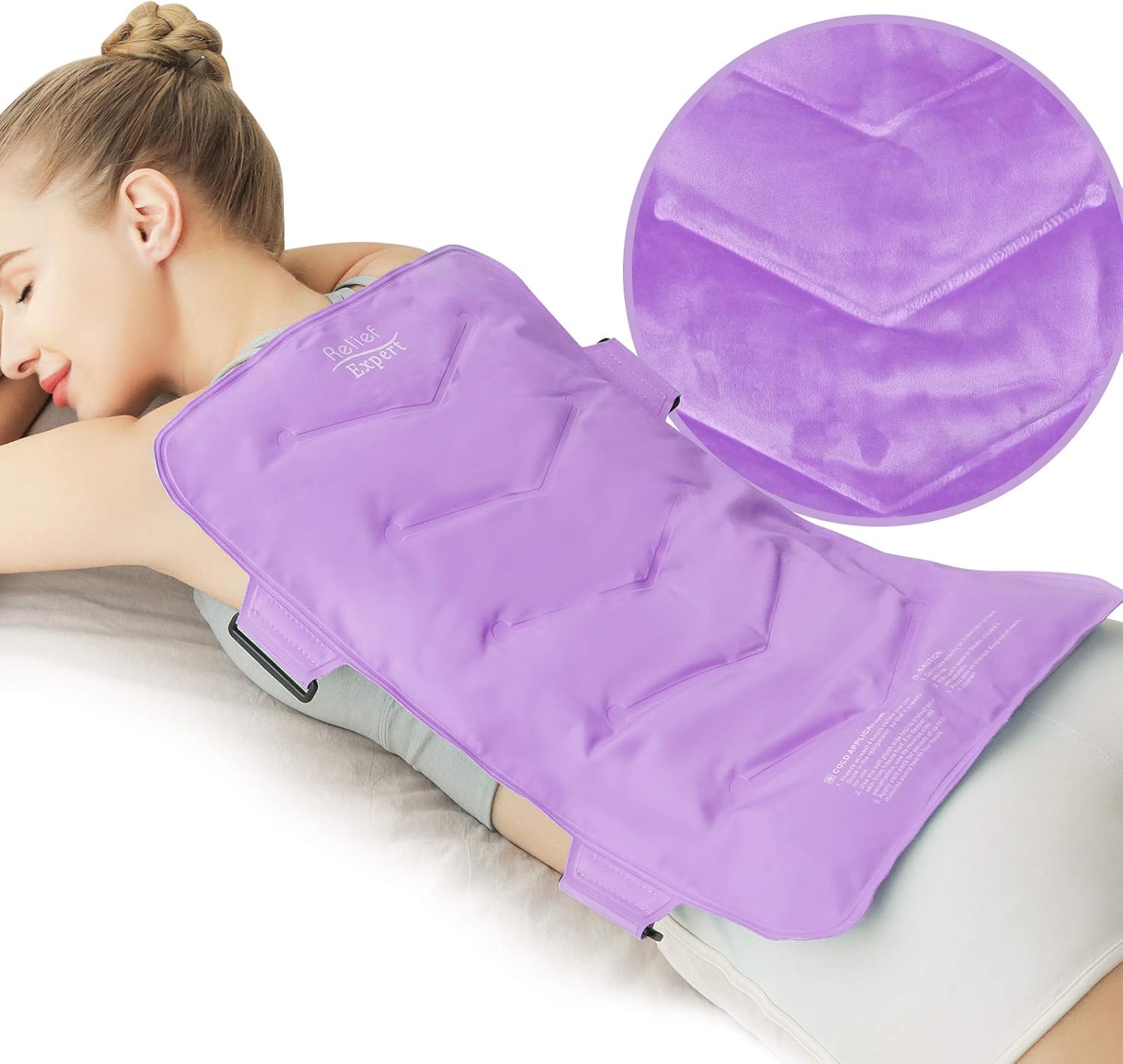 Relief Expert XXL Full Back Ice Pack Wrap, (13”x21”) - Reusable Ice Wrap for Back Discomfort and Musclar Fatigue- Cold Compress Therapy Gel Cold Pack for Full Body, Hip Leg - Pink