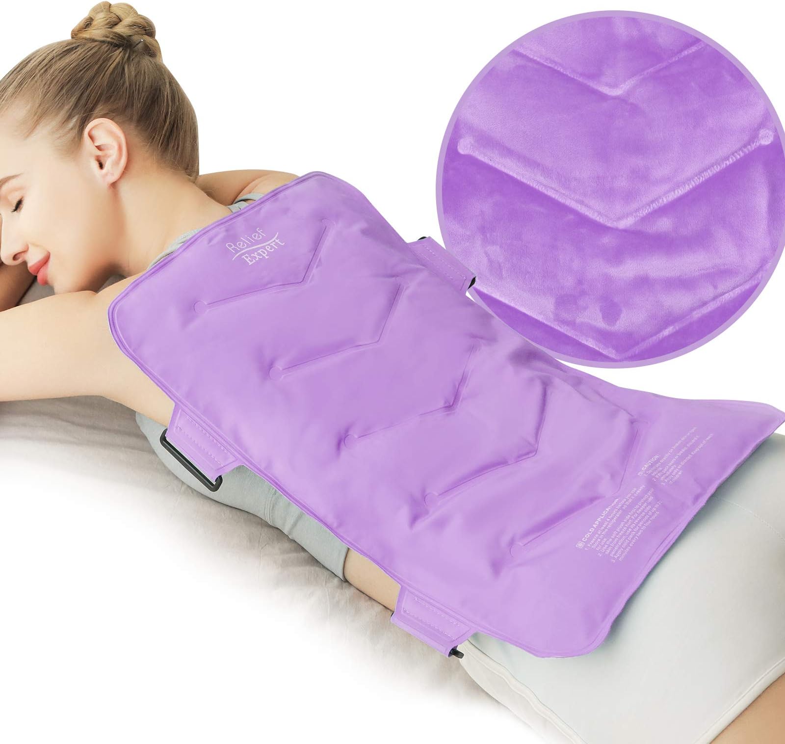 Relief Expert XXL Full Back Ice Pack Wrap, (13”x21”) - Reusable Ice Wrap for Back Discomfort and Musclar Fatigue- Cold Compress Therapy Gel Cold Pack for Full Body, Hip Leg - Pink