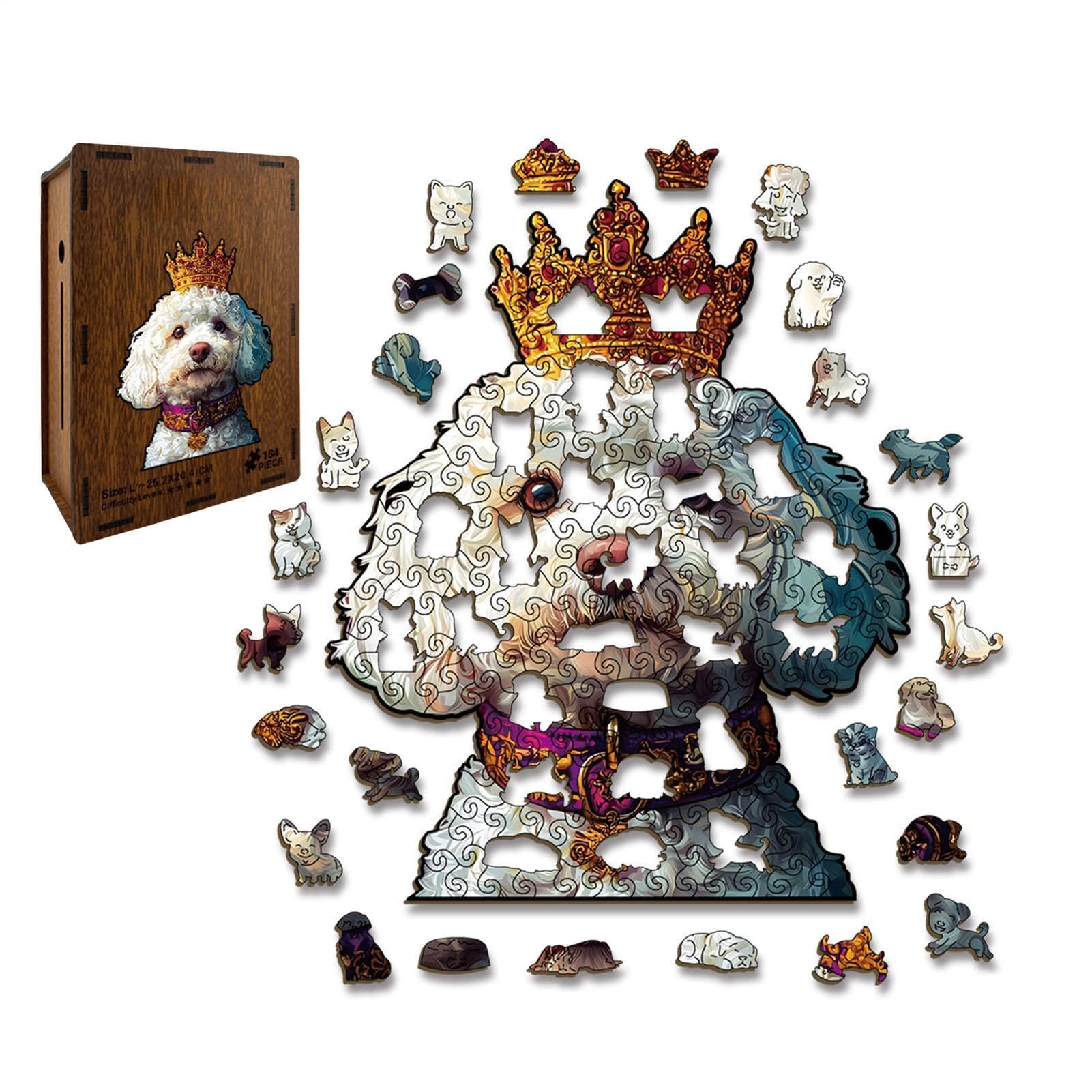 Puzzle de madera de perro y diseño antiestrés para coleccionistas 8