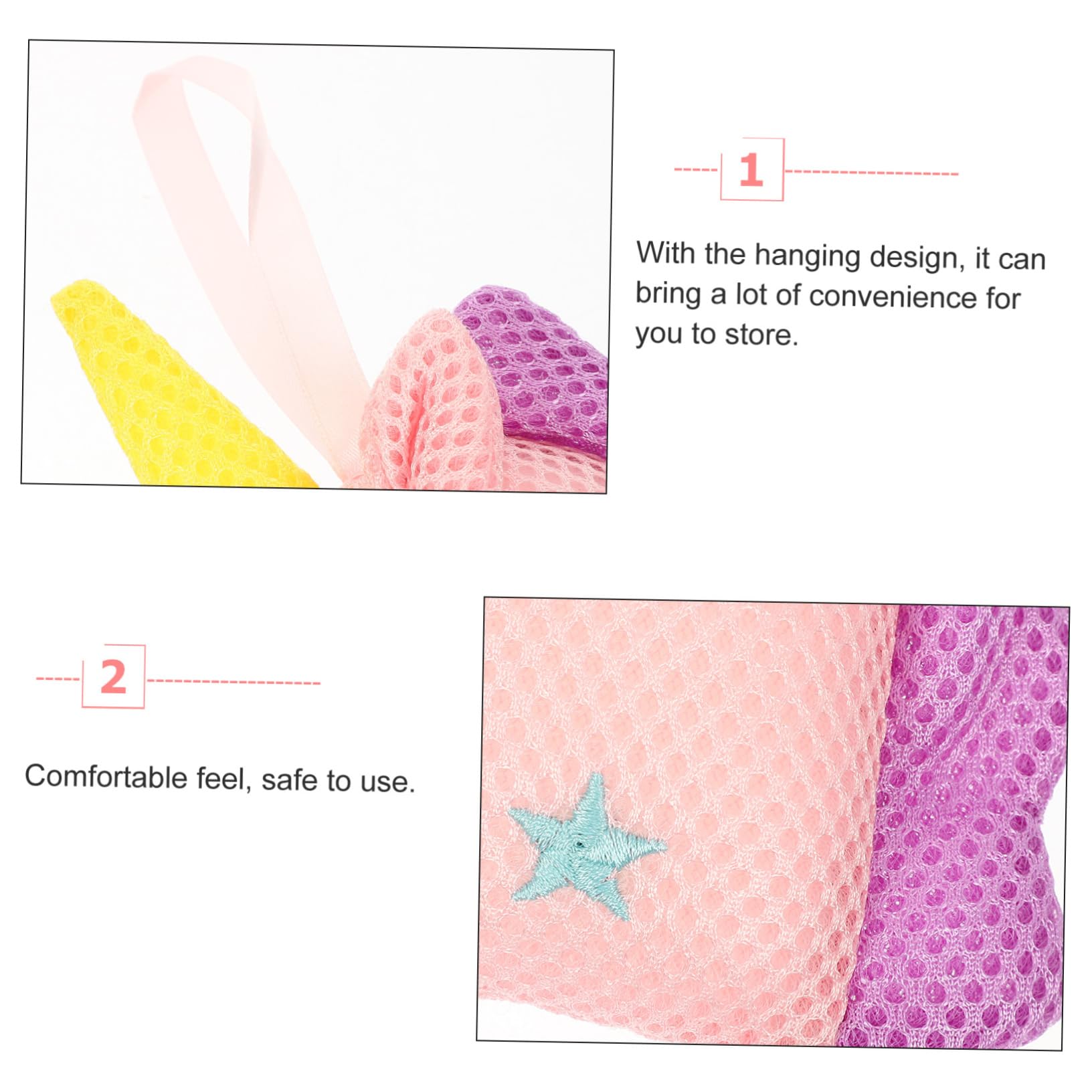 Healvian 4pezzi Spugne Esfolianti Per Bagno Unicorno Da Bianco e Rosa Per Pulizia Profonda e Relax Della Con Cordino Per Asciugatura e Riposo Per Uomini e Donne