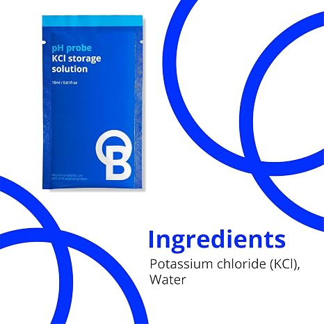 Bluelab KCl Storage Solution Sachets - Ideal for Maintaining pH Pens, pH Meters & pH Probes - Optimal Probe Care to Ensure Accurate Measurements with Regular Probe Hydration, 30 Sachet Box, 18ml Each