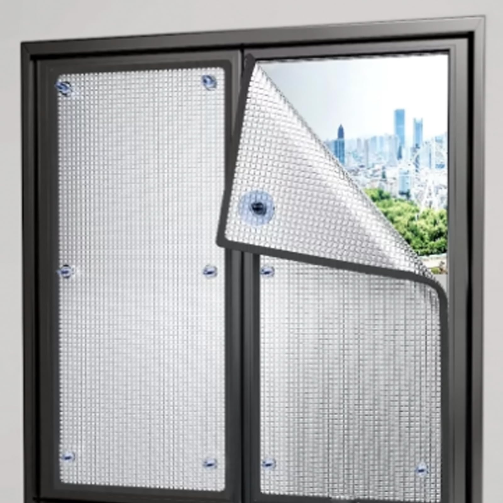 Heat Reflective Window Film,9mm Aluminum Foil Insulation Foil,Sun Protection Film,Blackout Window Cover,99% Anti UV Heat Control Privacy Protection Glass Tint for Home (120x200cm)