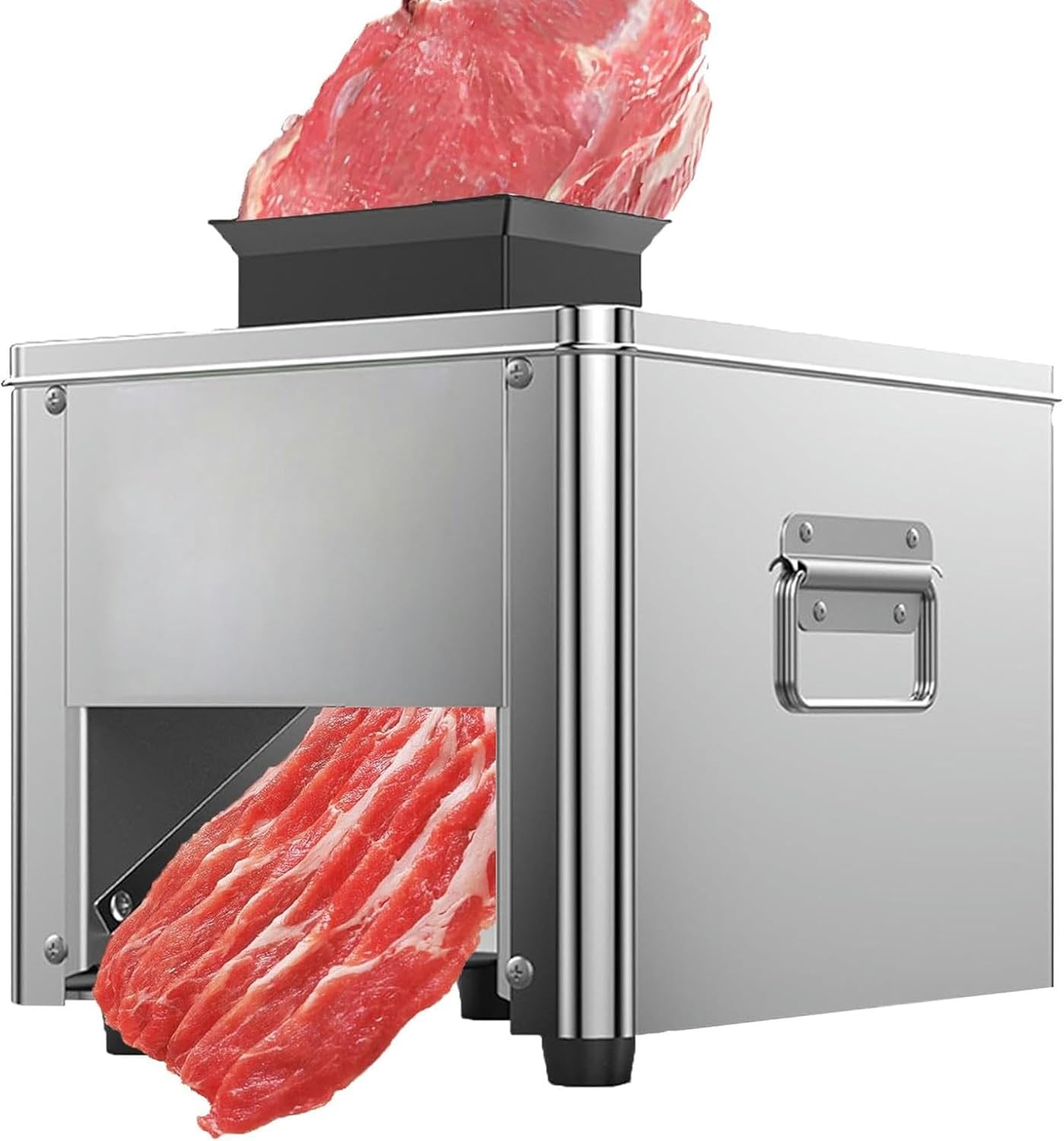 Wzglod Electric Home Slicer, Powerful Commercial Meat Grinder, Stainless Steel Automatic Shredding and Slicing Machine, Dicing Machine, Multi-function Meat Slicer, 20.0mmblade