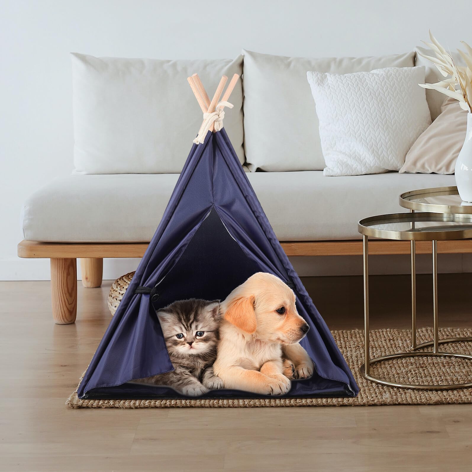DOITOOL Tenda per Animali Domestici Oxford Design Rimovibile e Lavabile per Gatti e Cani da Interno ed Esterno