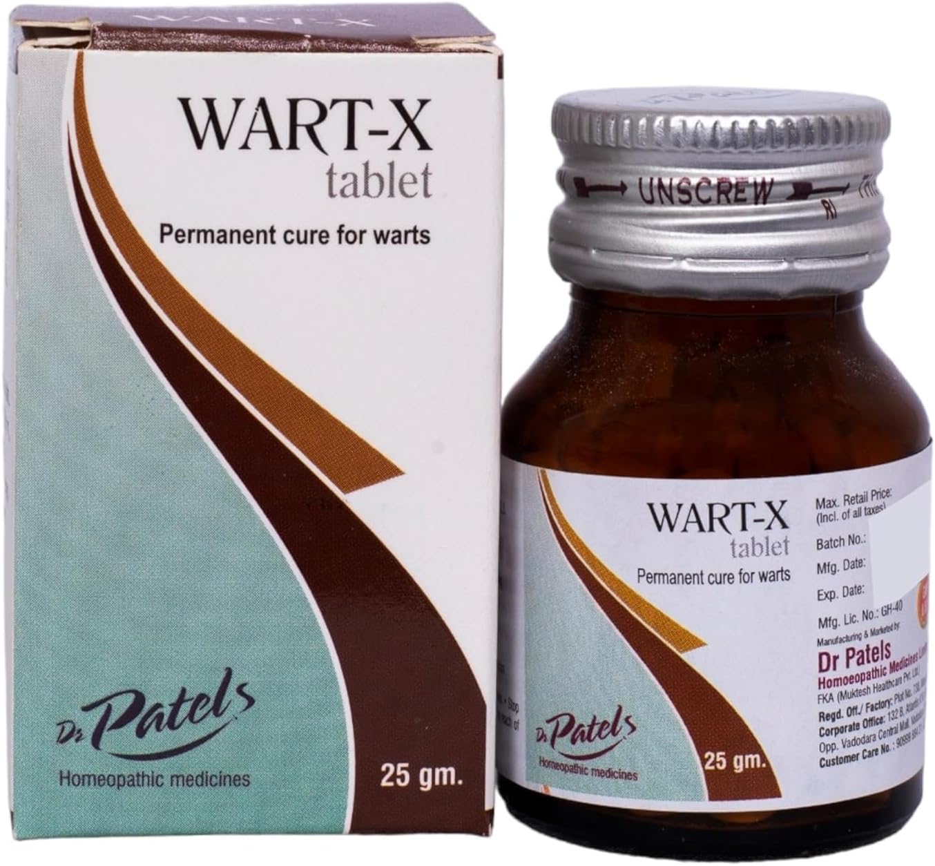 Wart-X Tablet - Permanent Cure For Warts | Removal Of All Types Of Warts, Corns, Callosities, And Contagious Molluscum- 25 Gm (Pack Of 1)