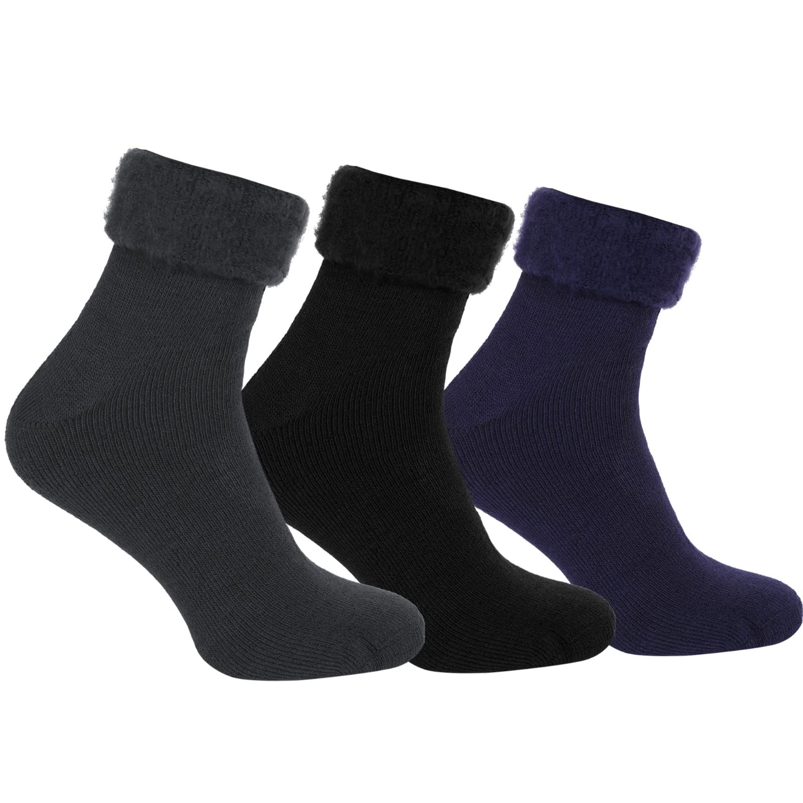FRESHLOOKIN 3 Pairs Men Bed Socks Lounge Sock Thick Warm Winter Cosy
