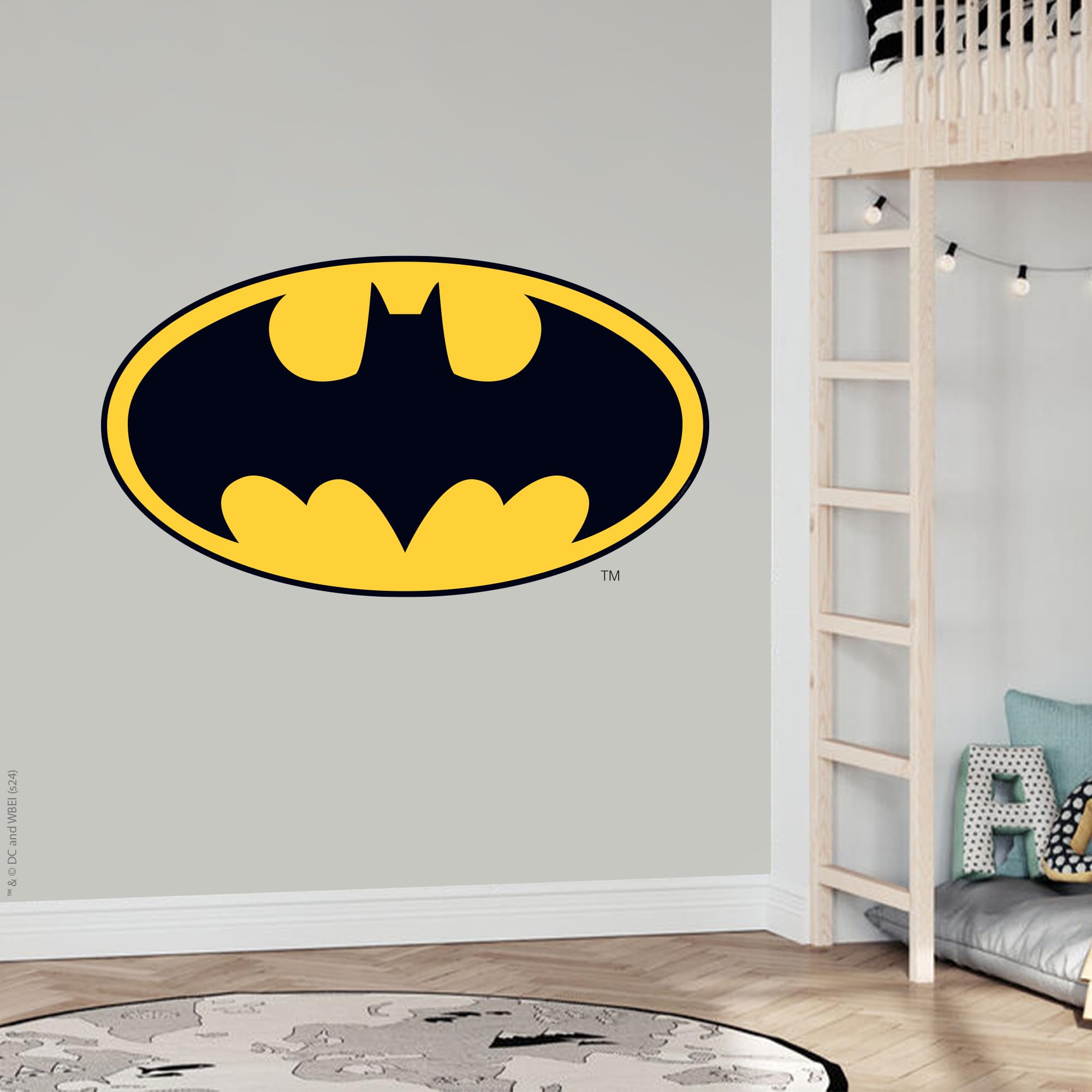 Batman™ Wall Sticker - Logo Wall Decal DC Superhero Art (60cm Width x 35cm Height)