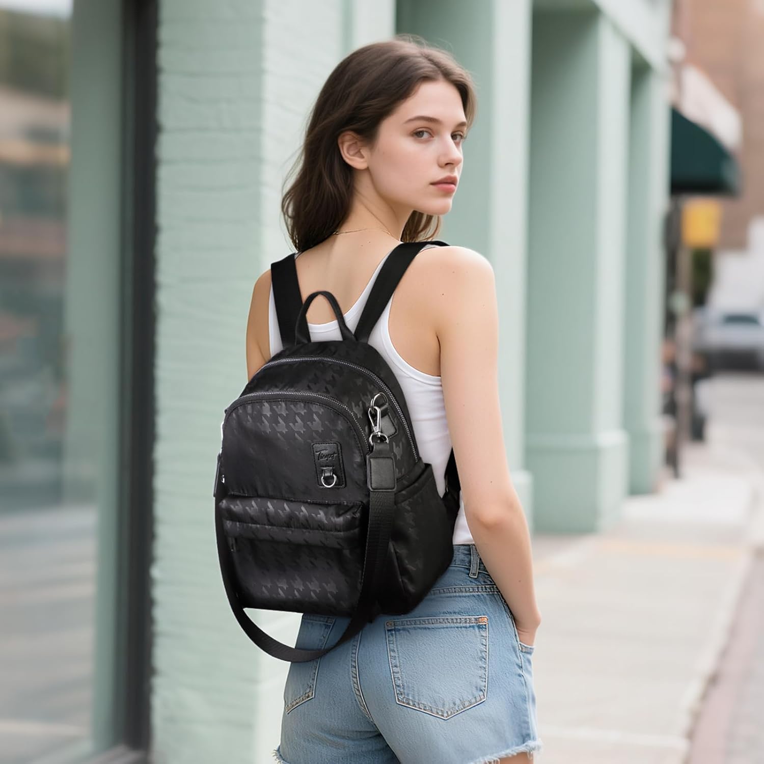 TINYAT Small Backpack Purse for Women Fashion Women Backpack Convertible Handbags Satchel Shoulder Bag for Travel - Image 5