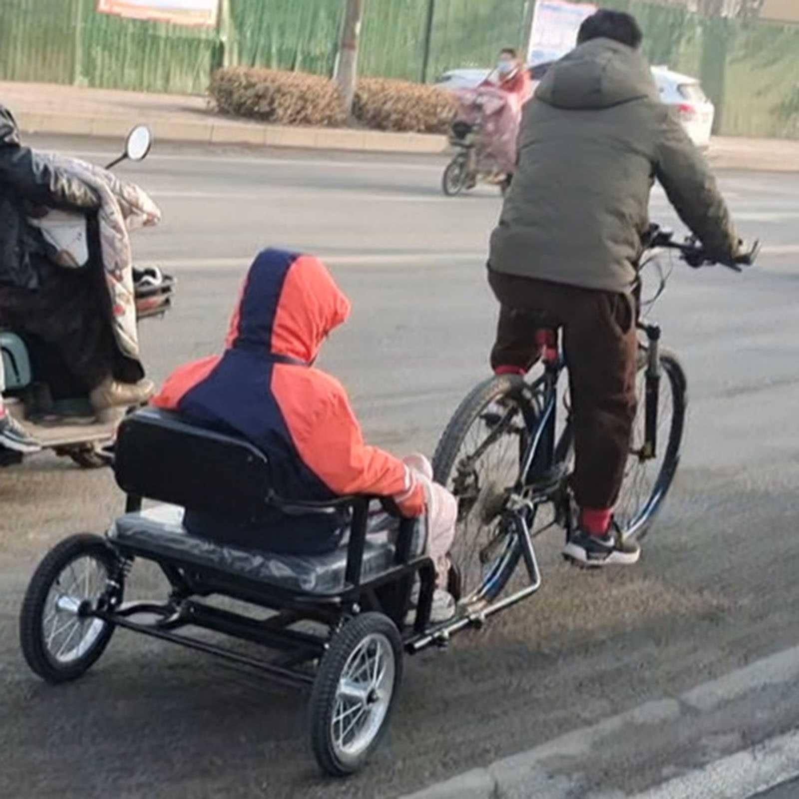 Carrito para bicicleta con asiento suave de 20 pulgadas de ancho, capaz de transportar remolques de bicicleta, capacidad de carga de 100 kg, fácil de instalar, para camping, compras, viajes