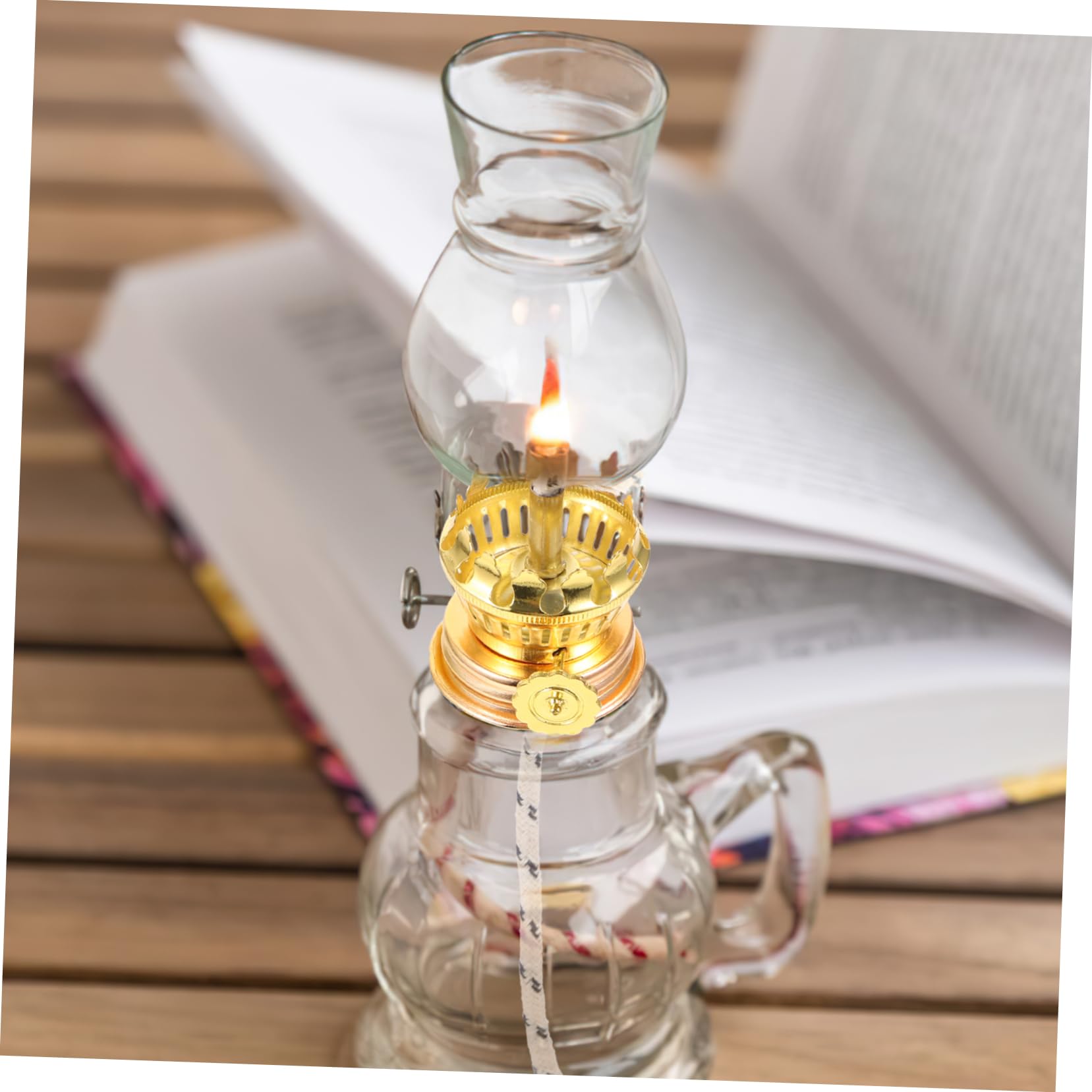 Ciieeo 1 Set Kerosene Lamp Wick Holder Burner Zinc Alloy Oil Lamp Replacement Wick Accessory