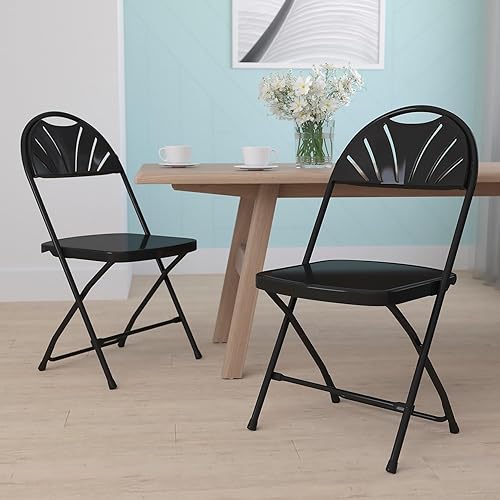 Miniatura 8 de Flash Furniture HERCULES Series - Silla plegable con respaldo de plástico de carbón de 650 libras, 8 unidades Carbón vegetal,Negro