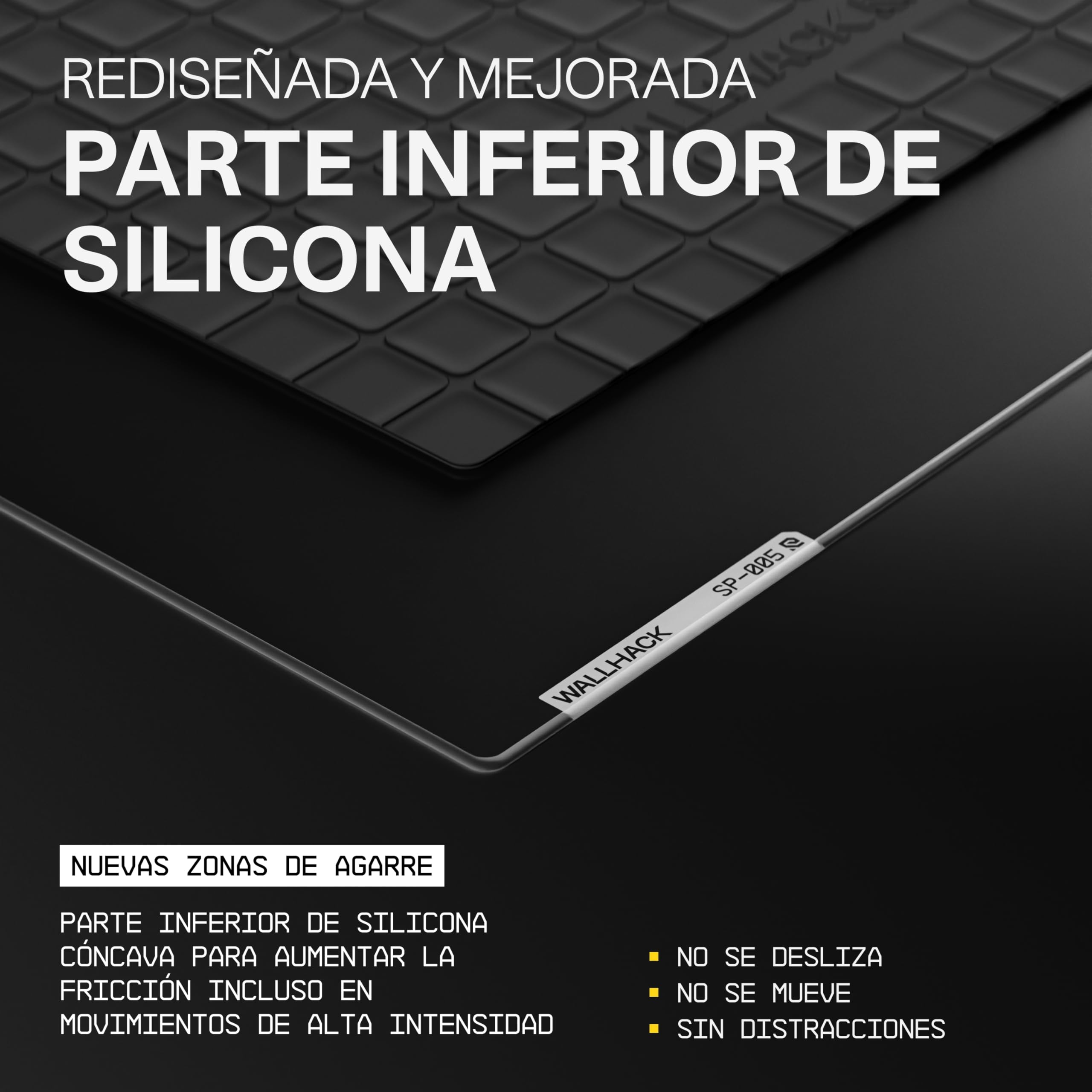 Wallhack SP-005 Alfombrilla Gaming de Cristal – Superficie Speed, Alfombrilla Grande para Esports, Deslizamiento Suave, Cristal Templado, Resistente y portátil con Estuche de Transporte | Negro