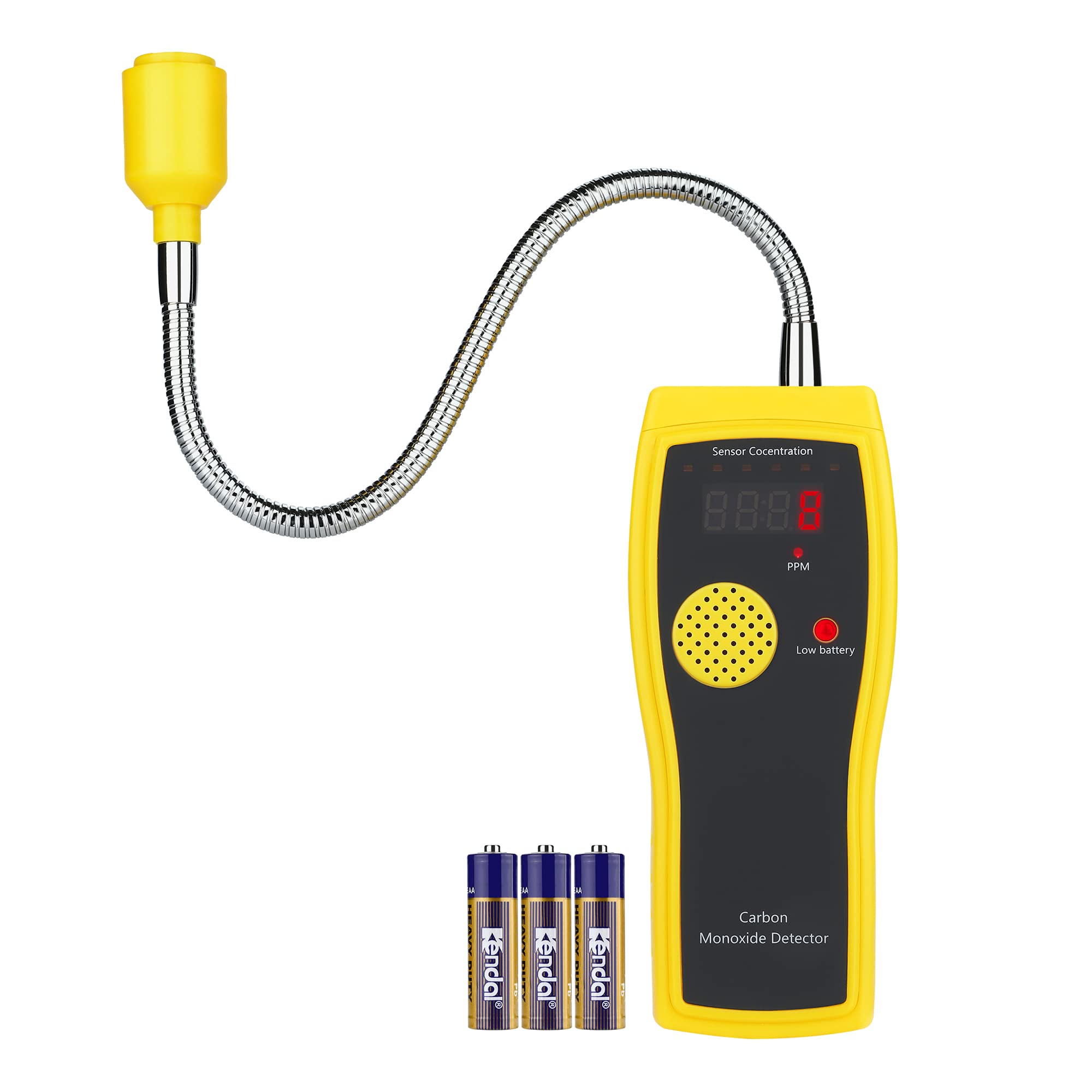 Handheld Carbon Monoxide Meter with 13.26“ Gooseneck Tube, Koabbit Portable CO Gas Reader Tester, Ac
