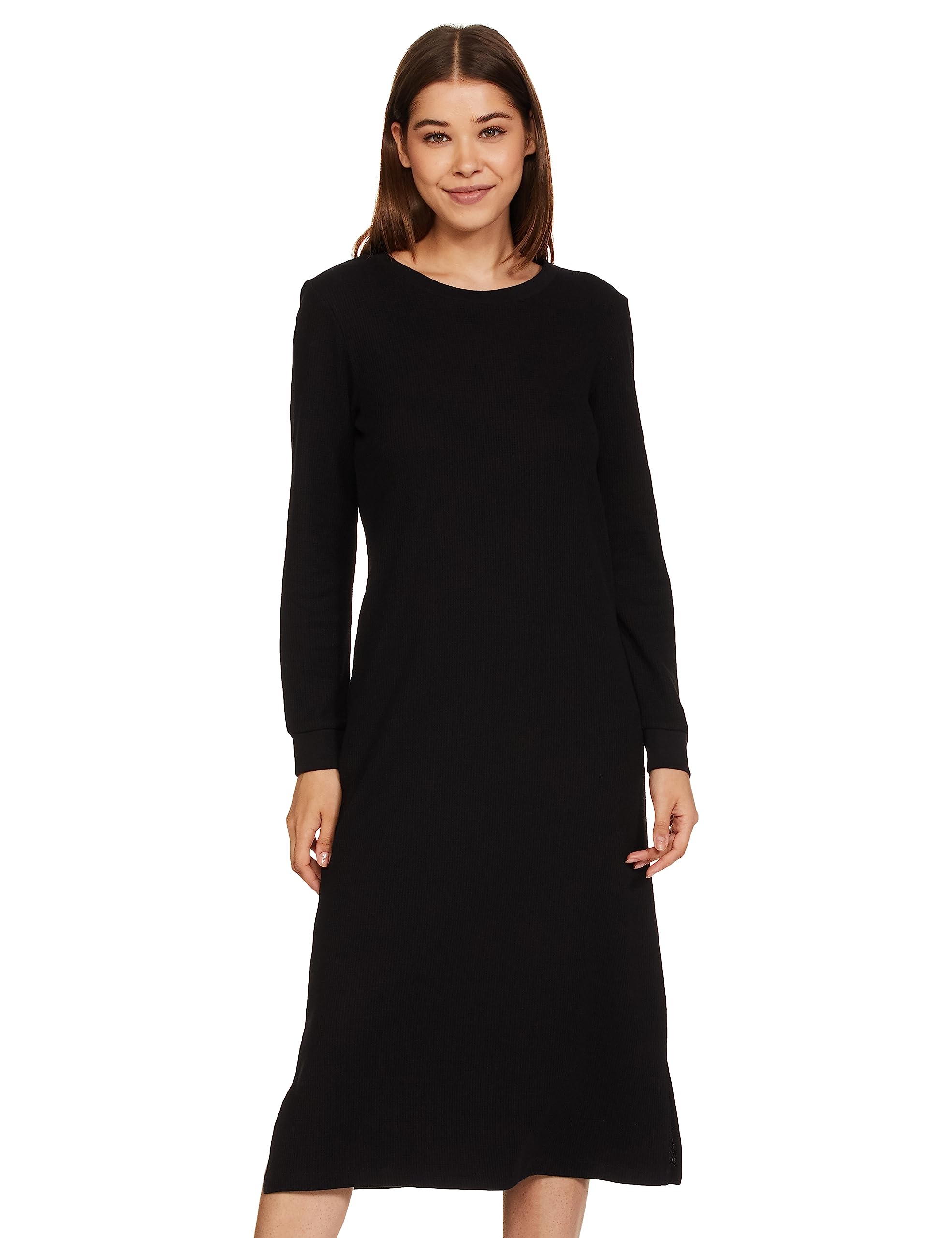 Women's Cotton Blend Waffle Calf Length Regular Fit Nighty