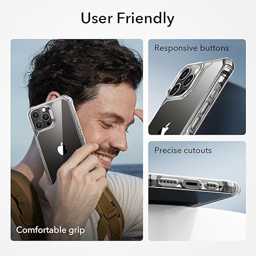 Miniatura 7 de ESR Funda para iPhone 15 Pro Max, protección de grado militar, esquinas de protección de aire a prueba de golpes, parte trasera acrílica resistente