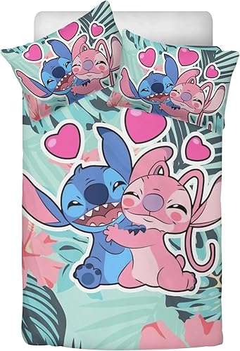 Miniatura 3 de La ropa de cama de anime incluye un juego de ropa de cama reversible, funda de edredón de dibujos animados, cómodo y juego de ropa de cama Kawaii de