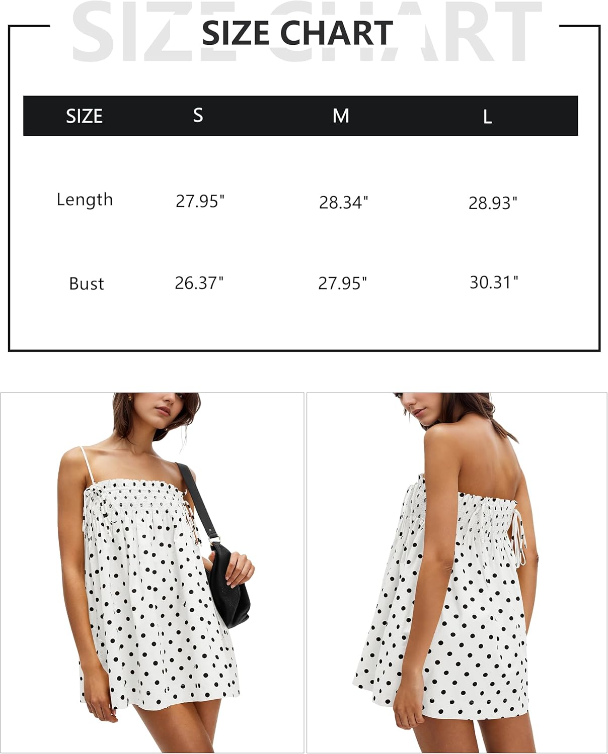 Women Polka Dot Sleeveless Square Neck Backless Spaghetti Strap Smocked Flowy Ruched Sexy Mini Cami Dress - Image 6